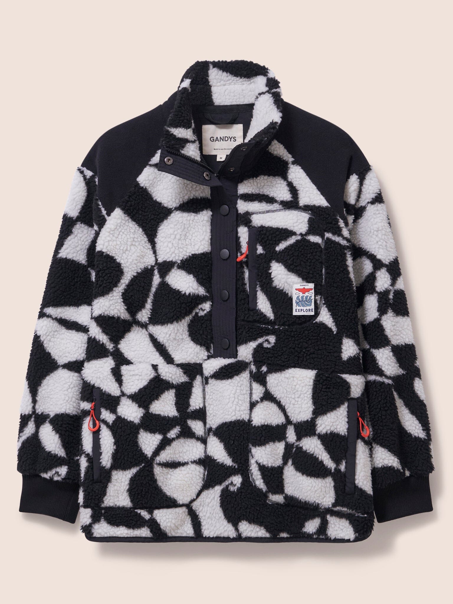 Alta Overhead Fleece in Black Print Layering- Gandys