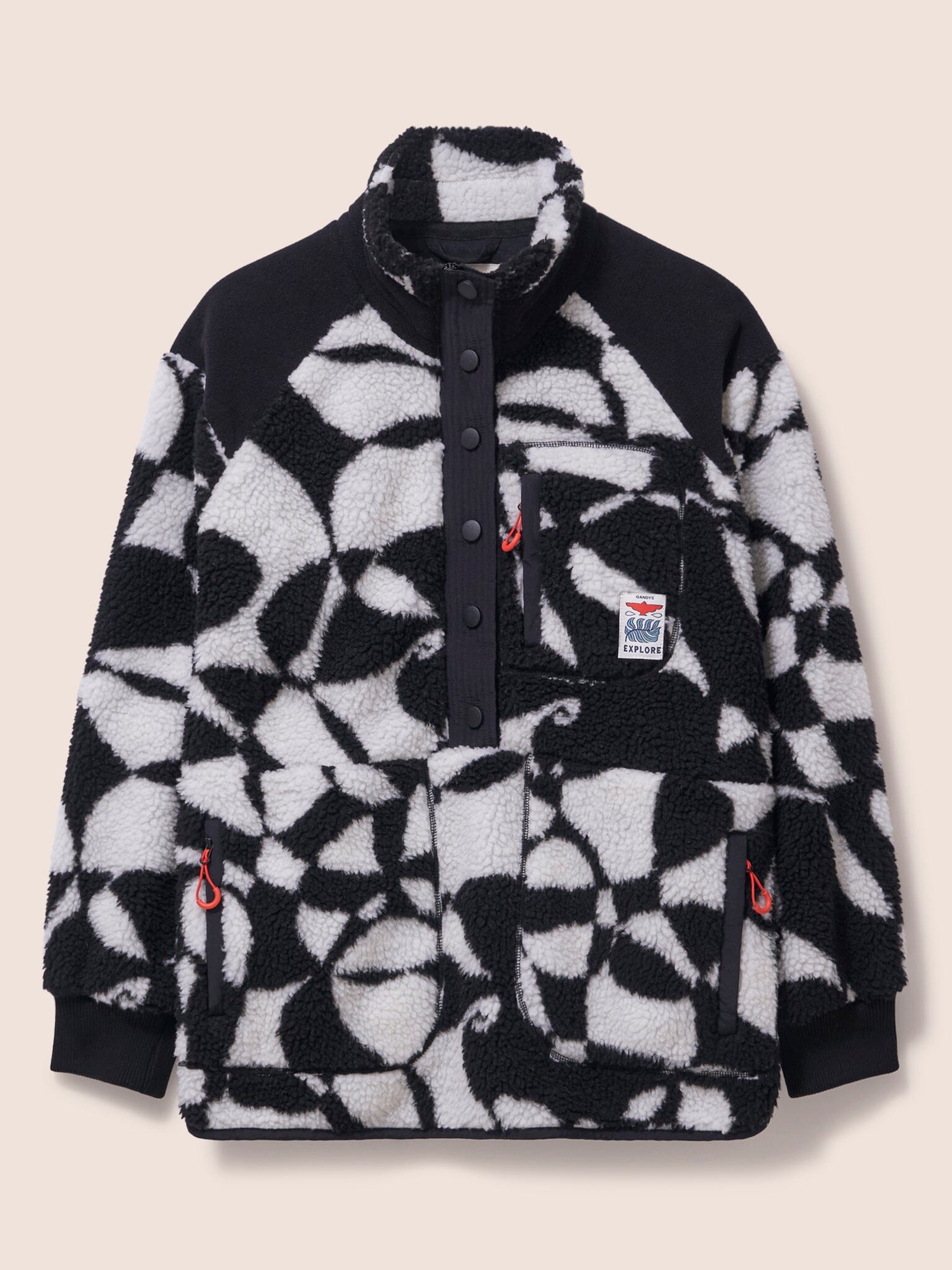 Alta Overhead Fleece in Black Print Layering- Gandys
