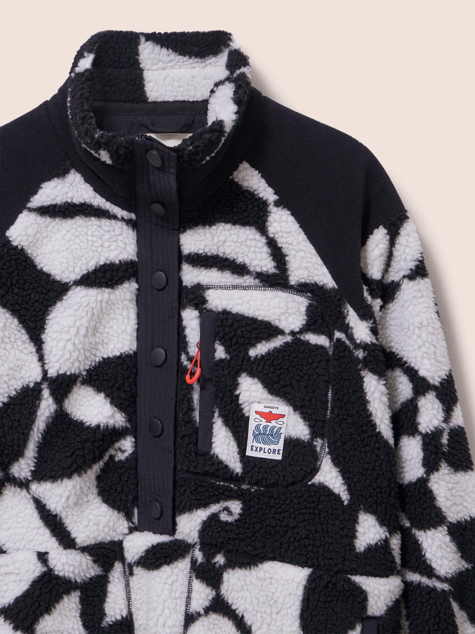 Alta Overhead Fleece in Black Print Layering- Gandys