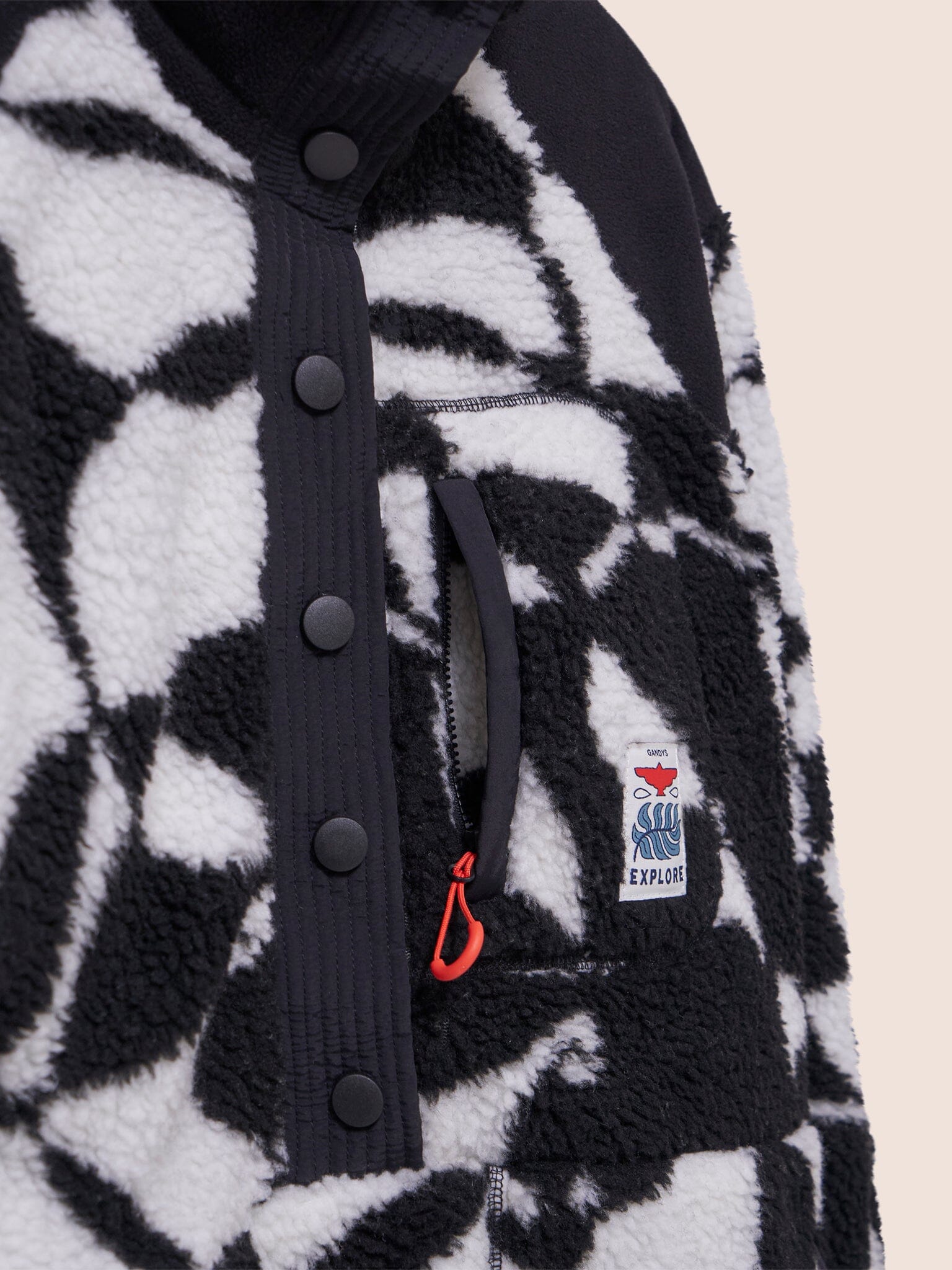 Alta Overhead Fleece in Black Print Layering- Gandys