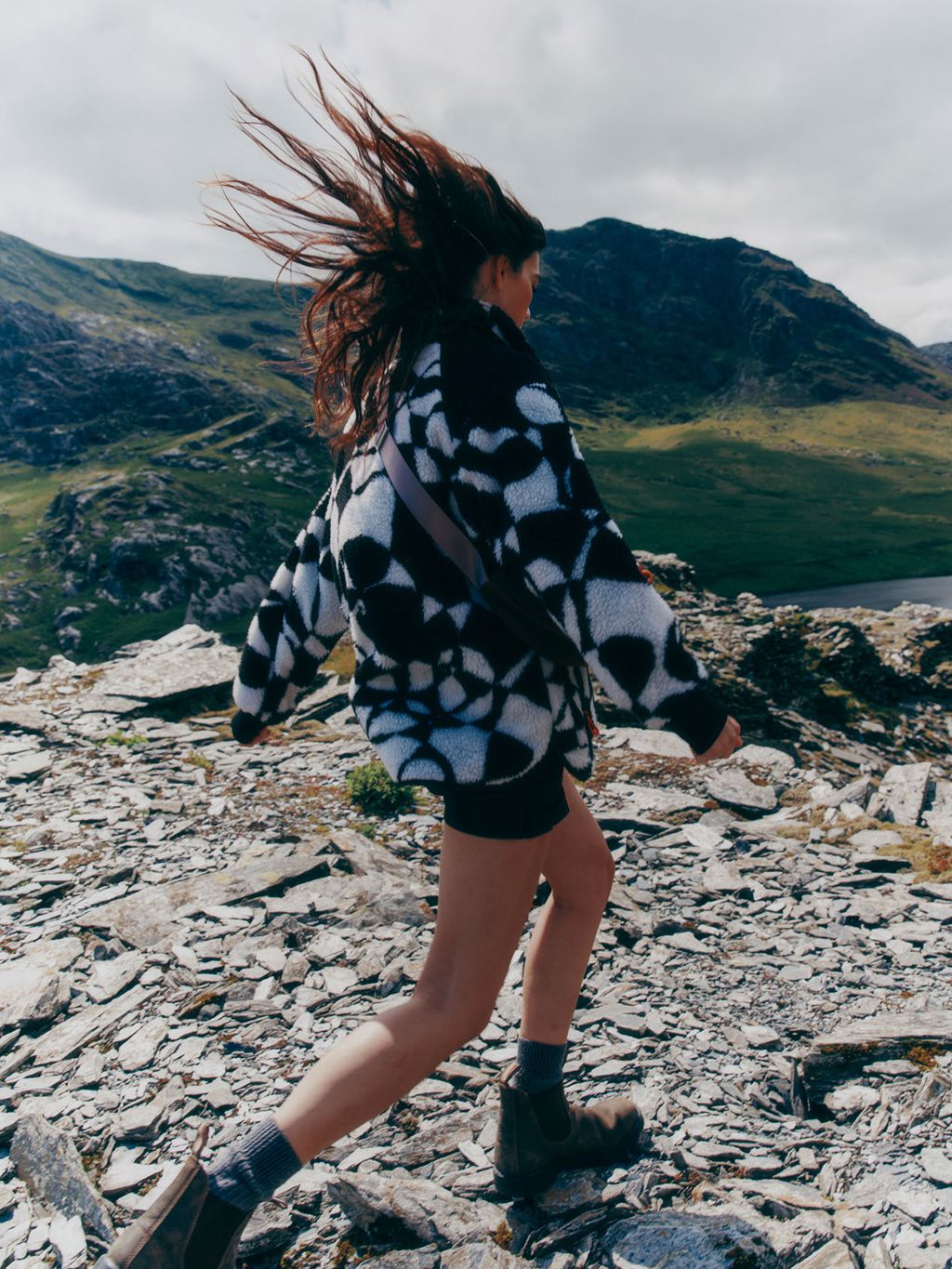 Alta Printed Fleece Overhead Funnel Neck Layering- Gandys