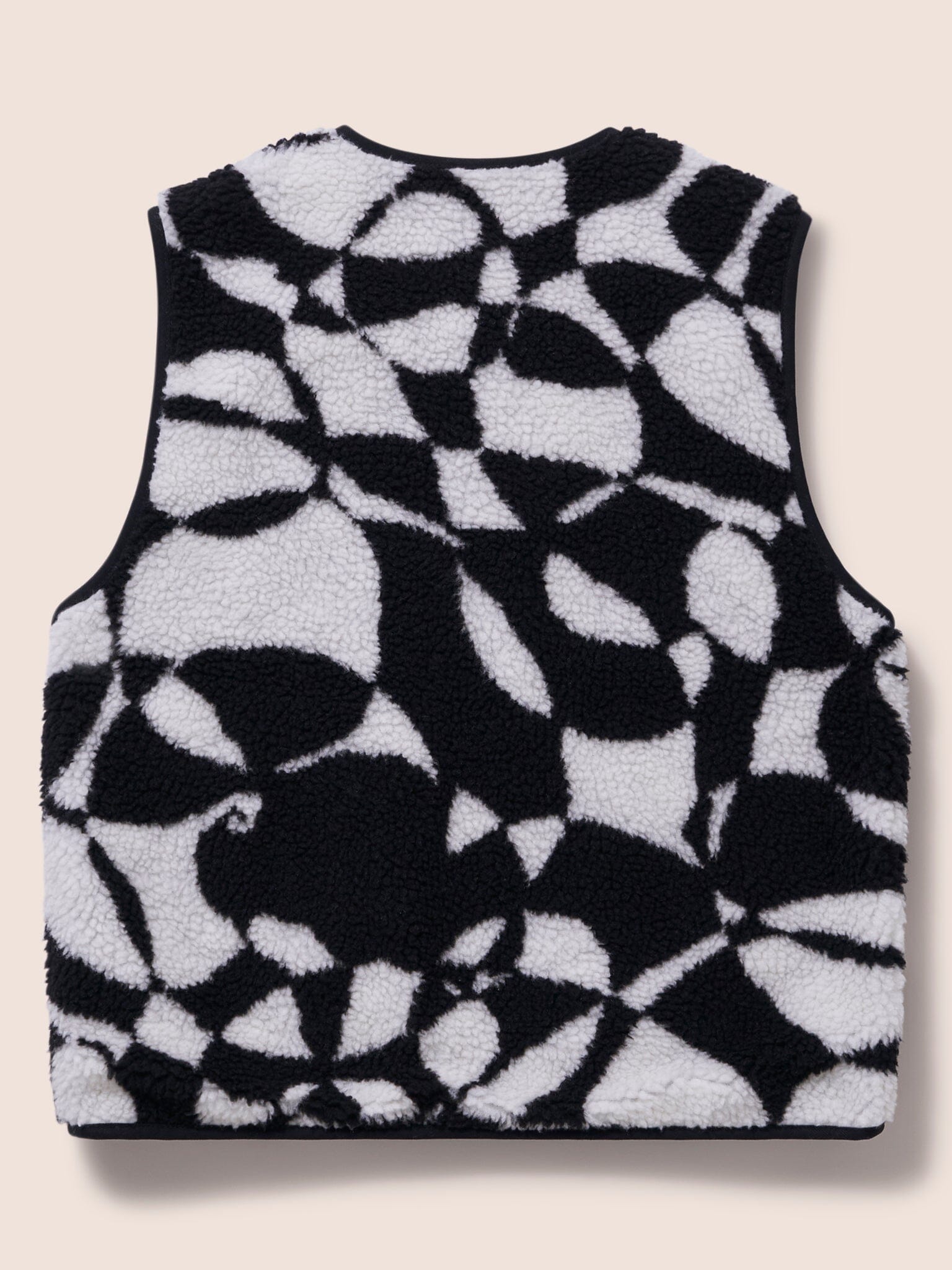 Alta Reversible Gilet in Black Print Layering- Gandys