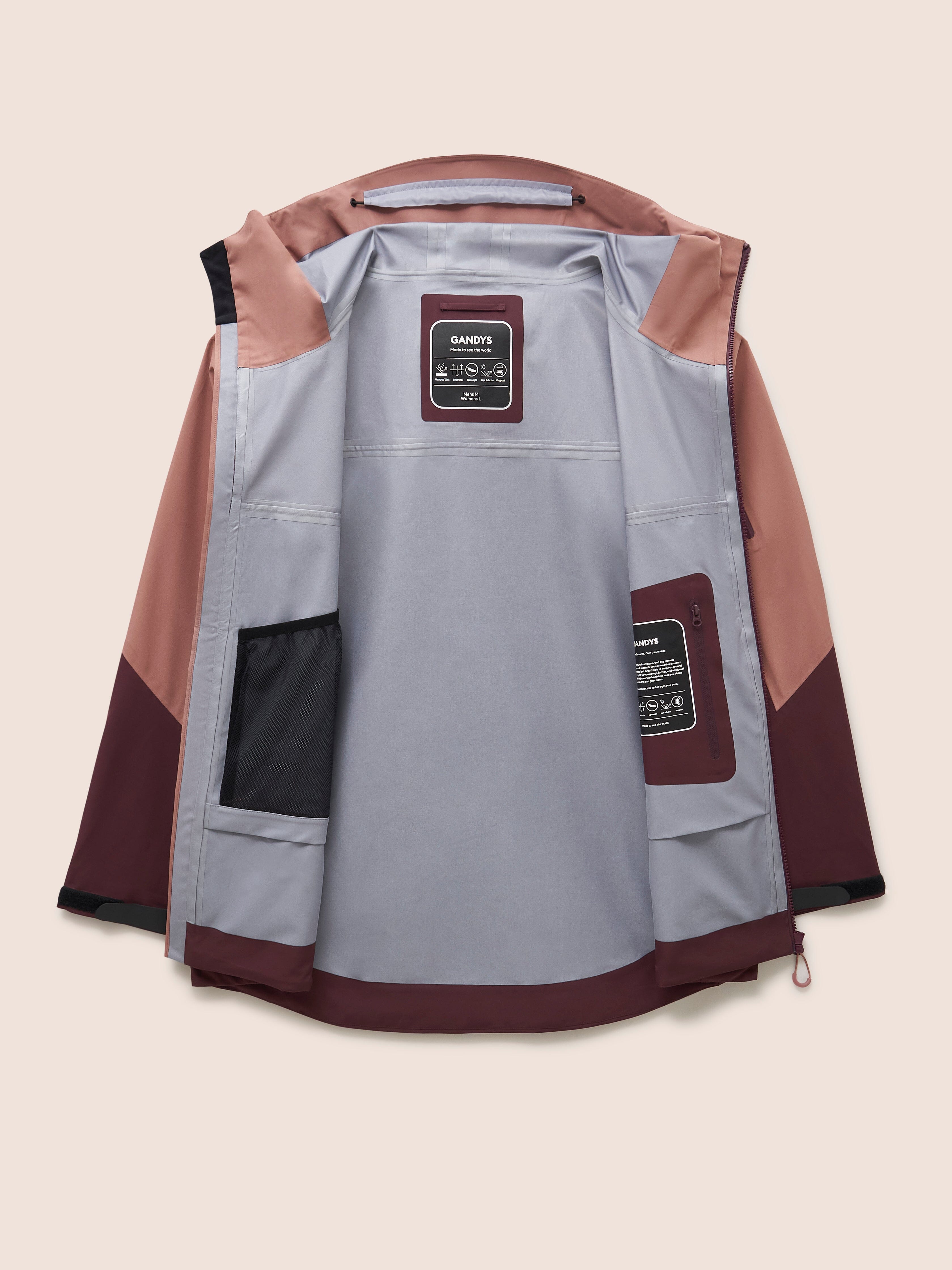 Argyle Waterproof Multi Pocket Jacket in Rose Outerwear- Gandys