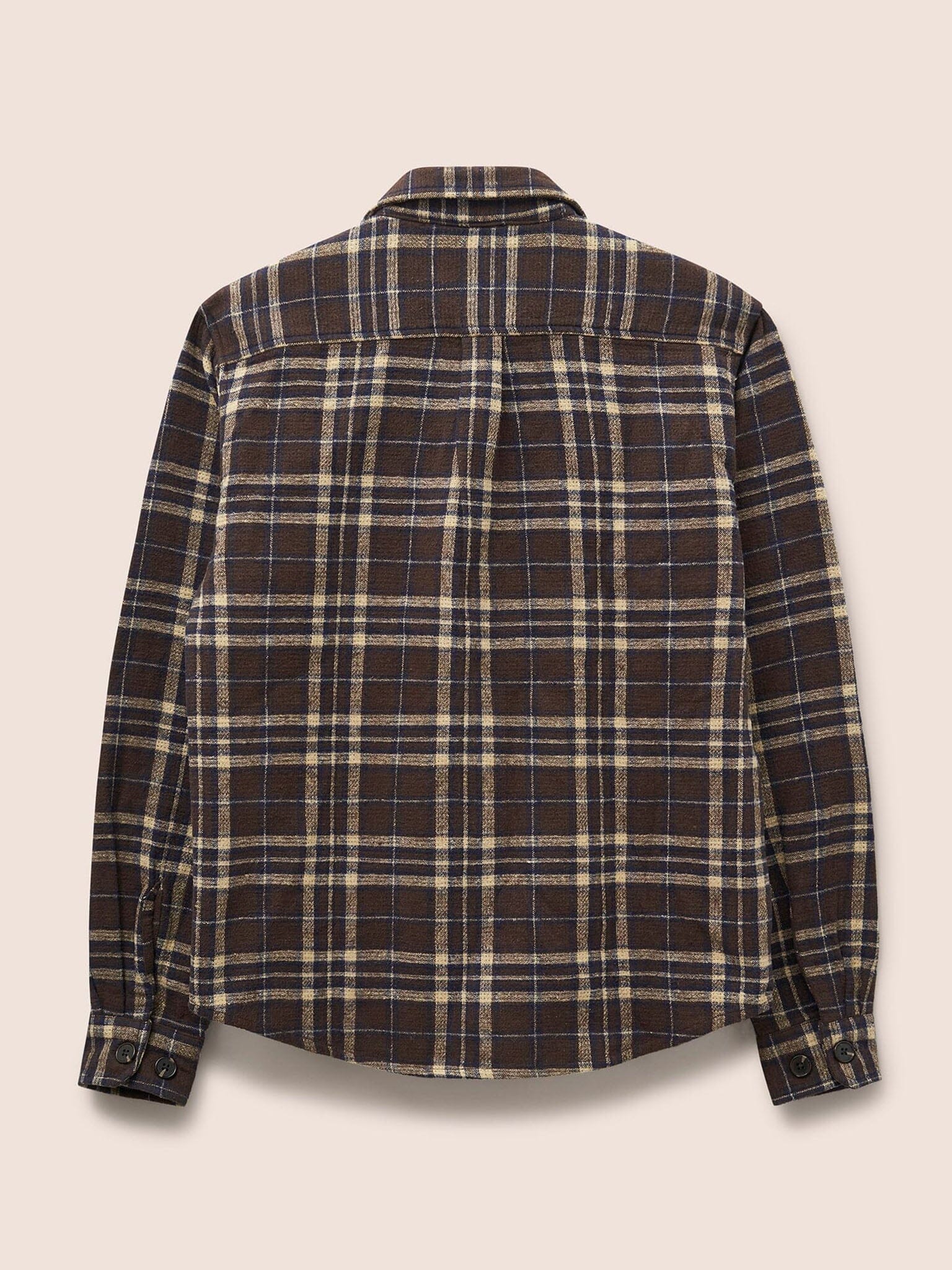 Ashbourne Recycled Cotton Checked Shirt in Brown Shirts- Gandys