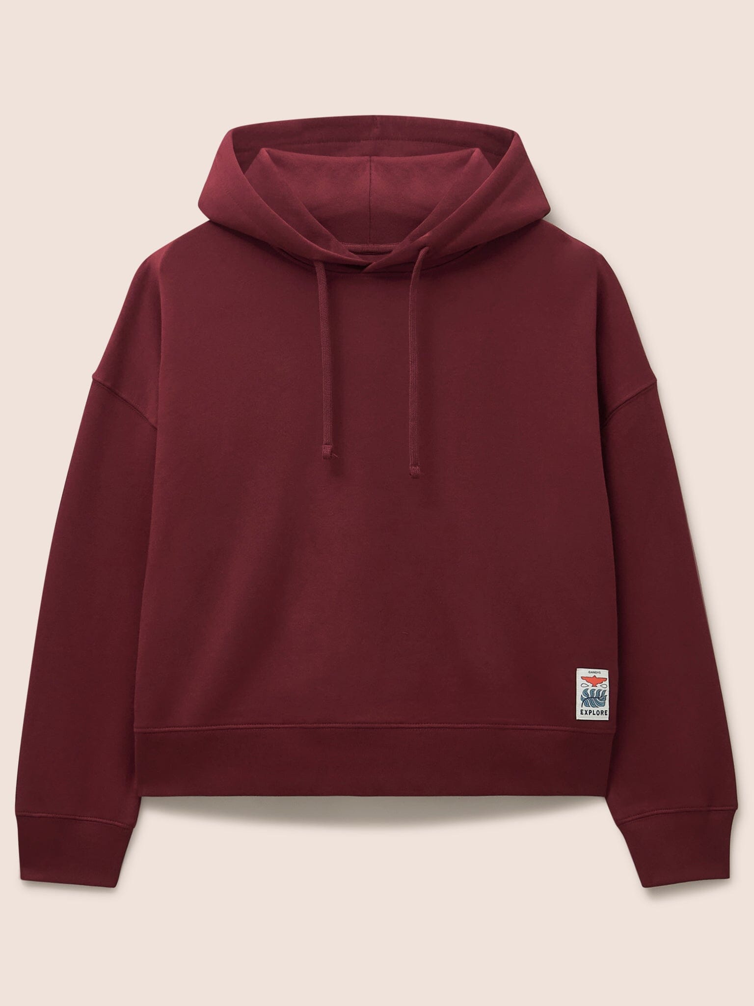 Atlas Organic Cotton Hoodie in Burgundy Layering- Gandys
