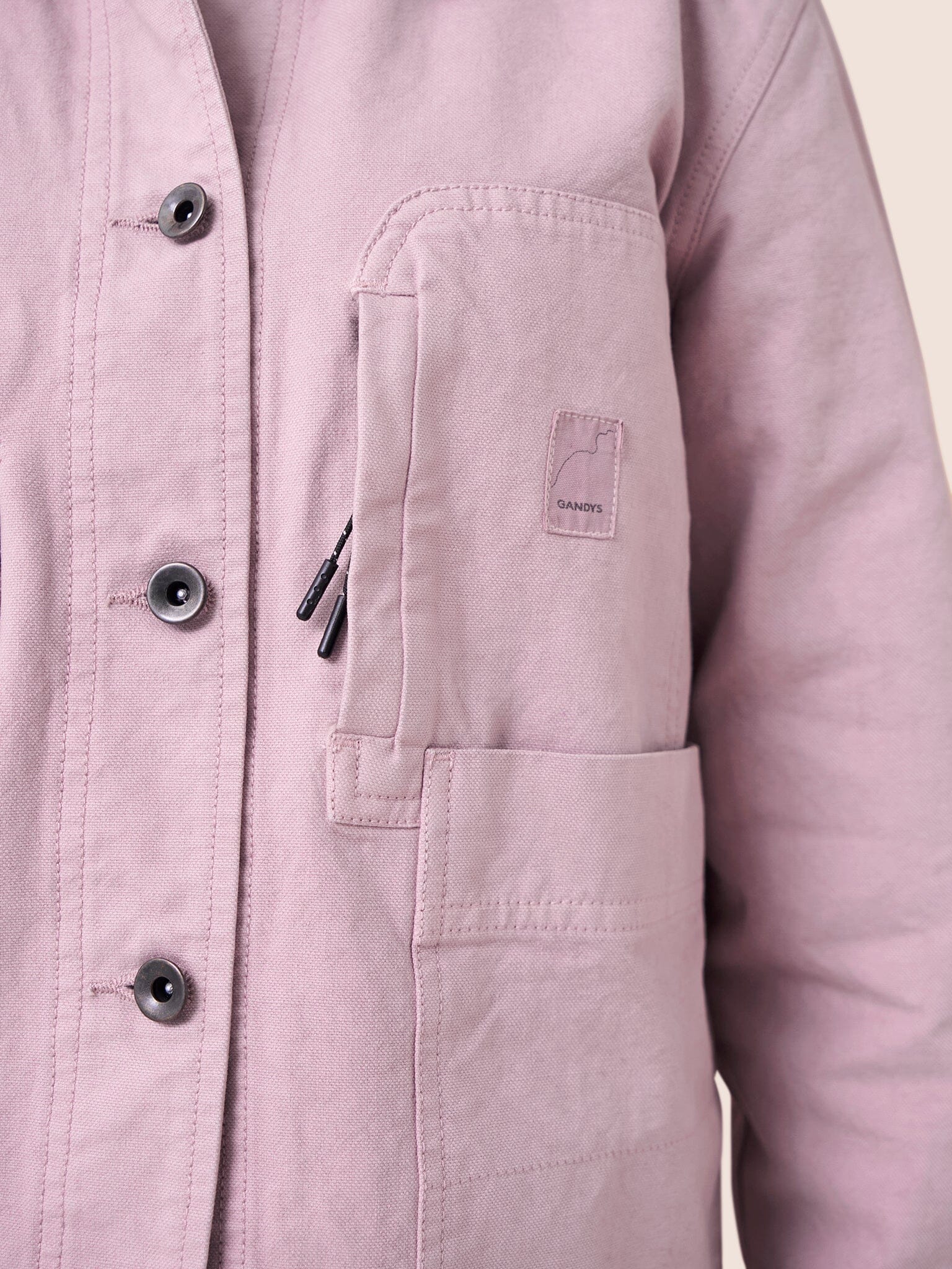Avignon Cotton Pocket Chore Jacket in Pink Outerwear- Gandys