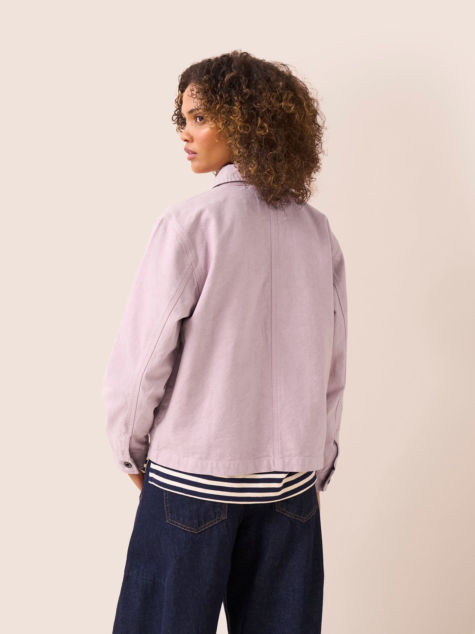 Avignon Cotton Pocket Chore Jacket in Pink Outerwear- Gandys