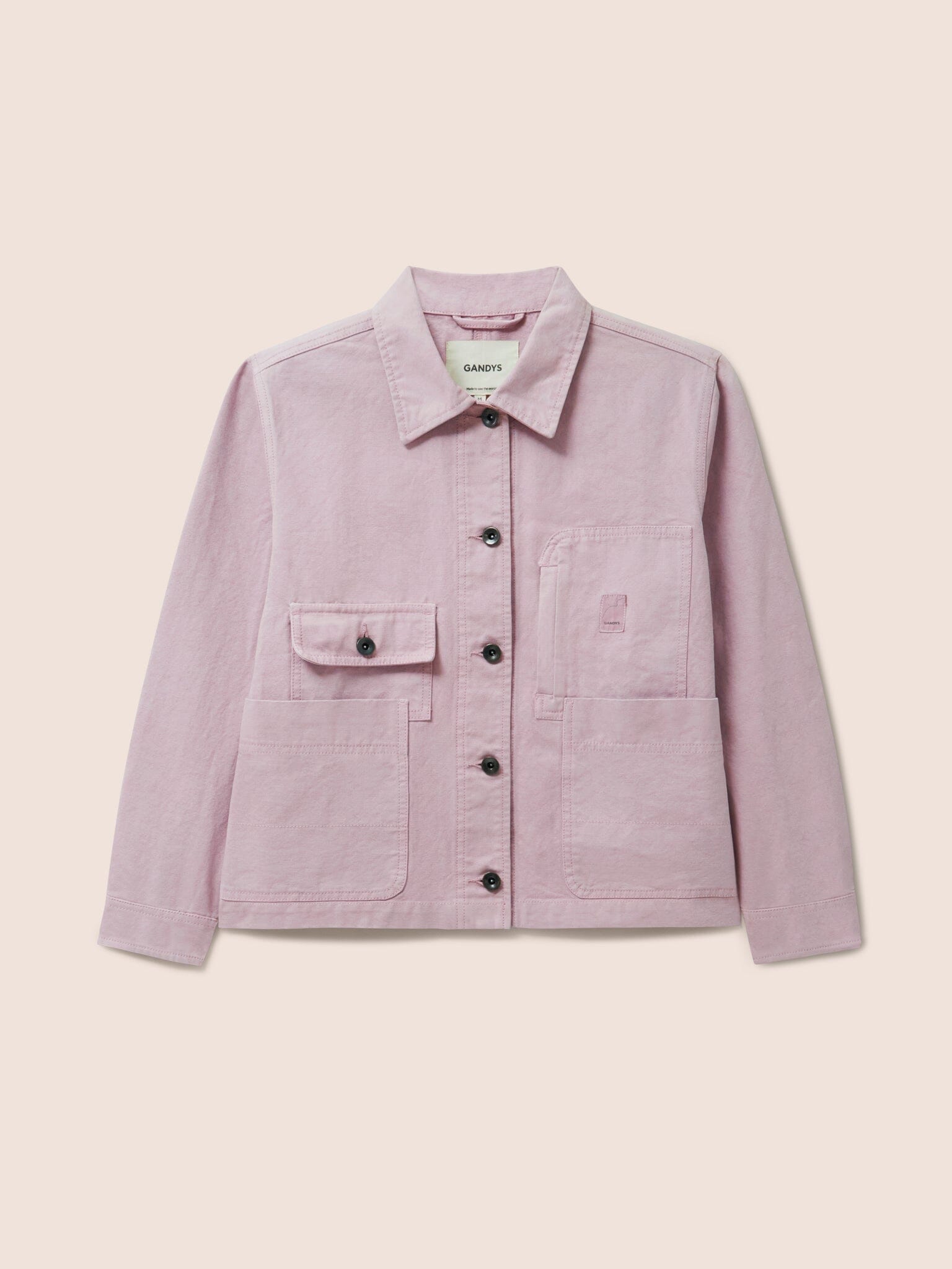 Avignon Cotton Pocket Chore Jacket in Pink Outerwear- Gandys