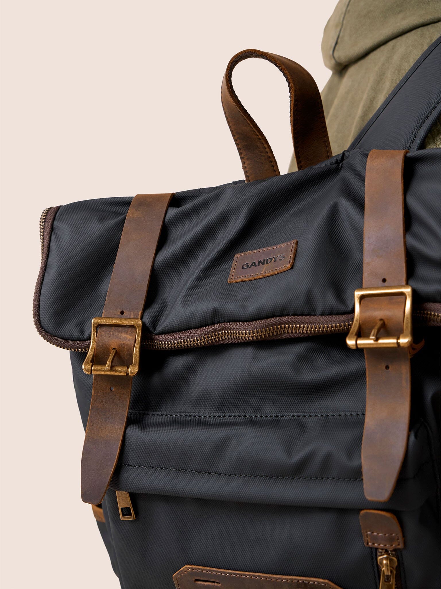 Bali Coated Cotton Backpack in Black Bags- Gandys