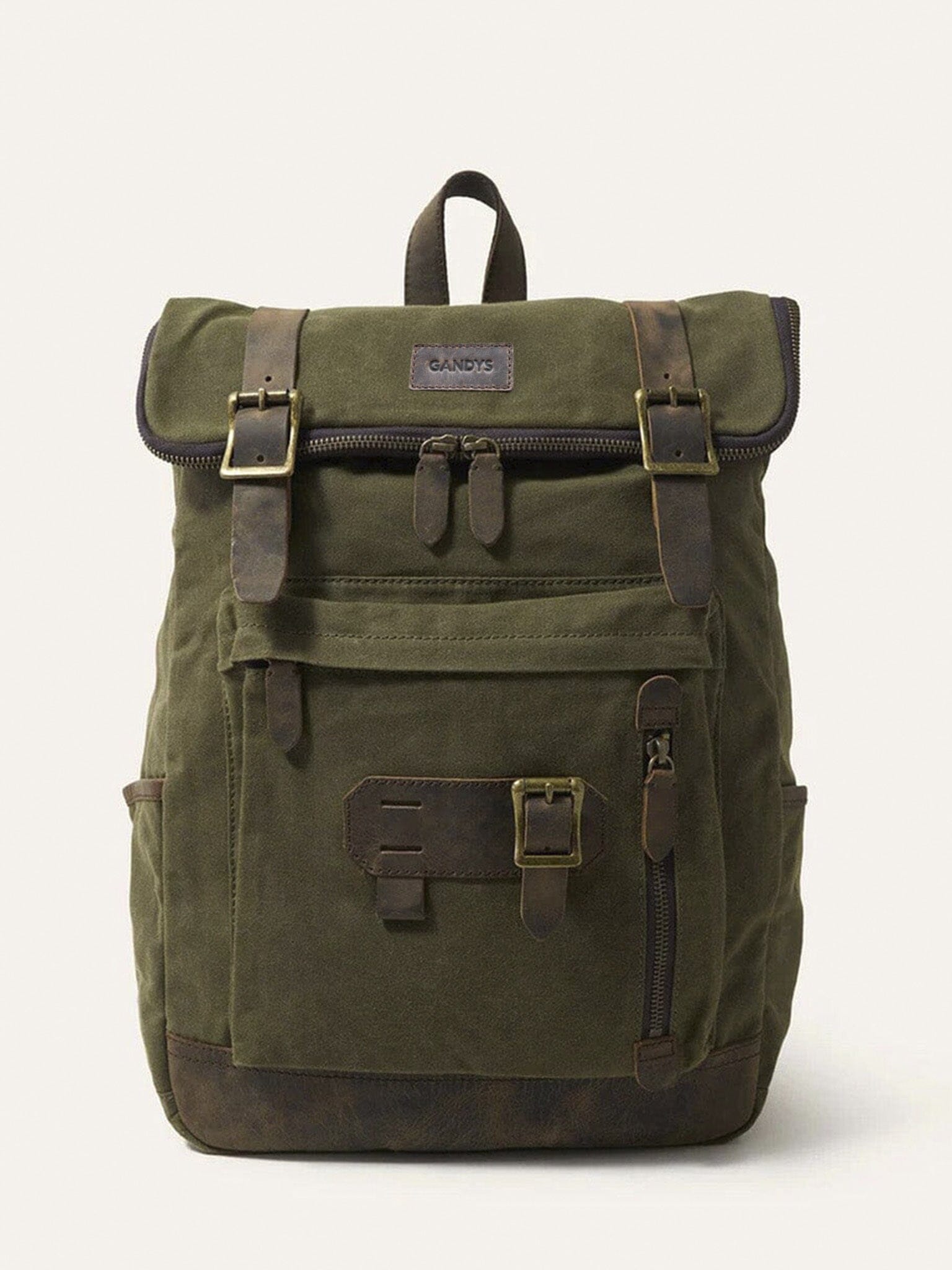 Bali Waxed Cotton Backpack in Khaki Bags- Gandys