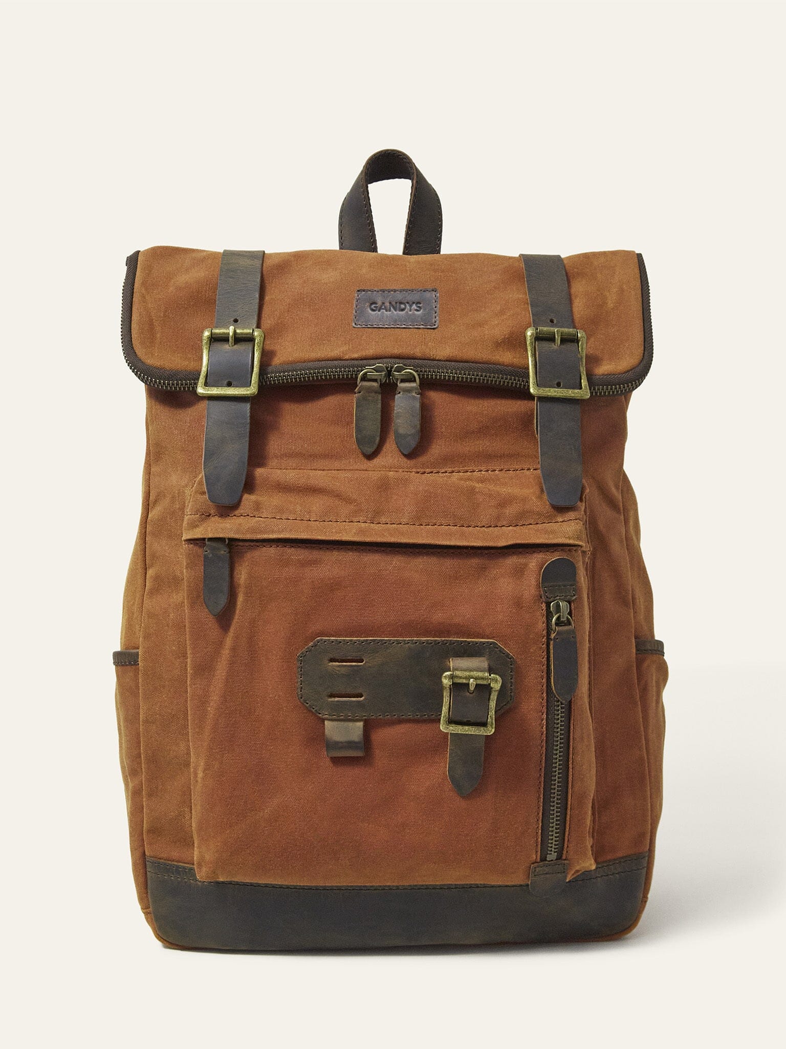 Bali Waxed Cotton Backpack in Orange Bags- Gandys