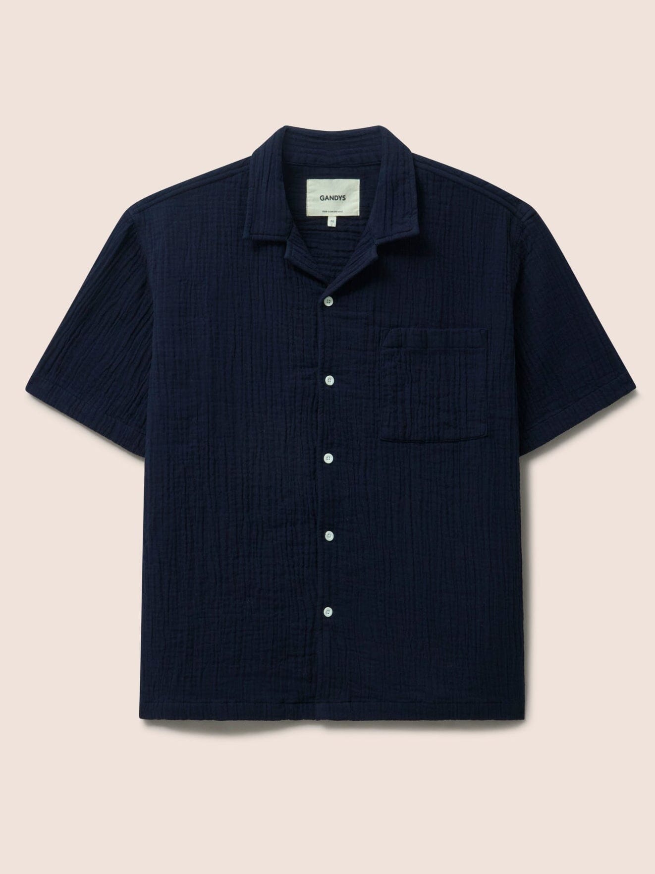 Baxter Cotton Shirt in Navy Shirts- Gandys