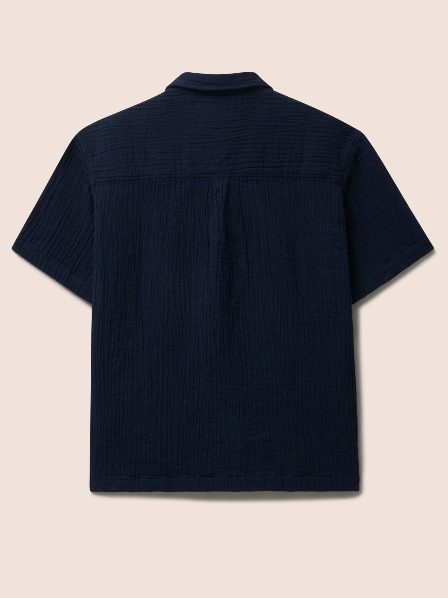 Baxter Cotton Shirt in Navy Shirts- Gandys