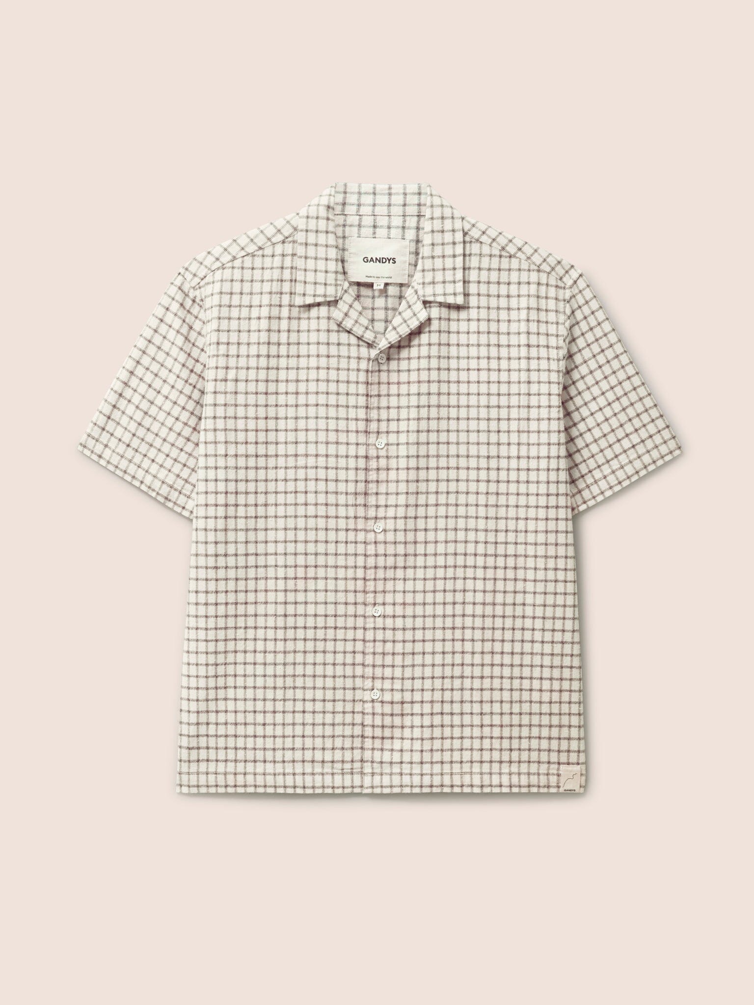 Baxter Cotton Short Sleeve Shirt in Brown Check Shirts- Gandys