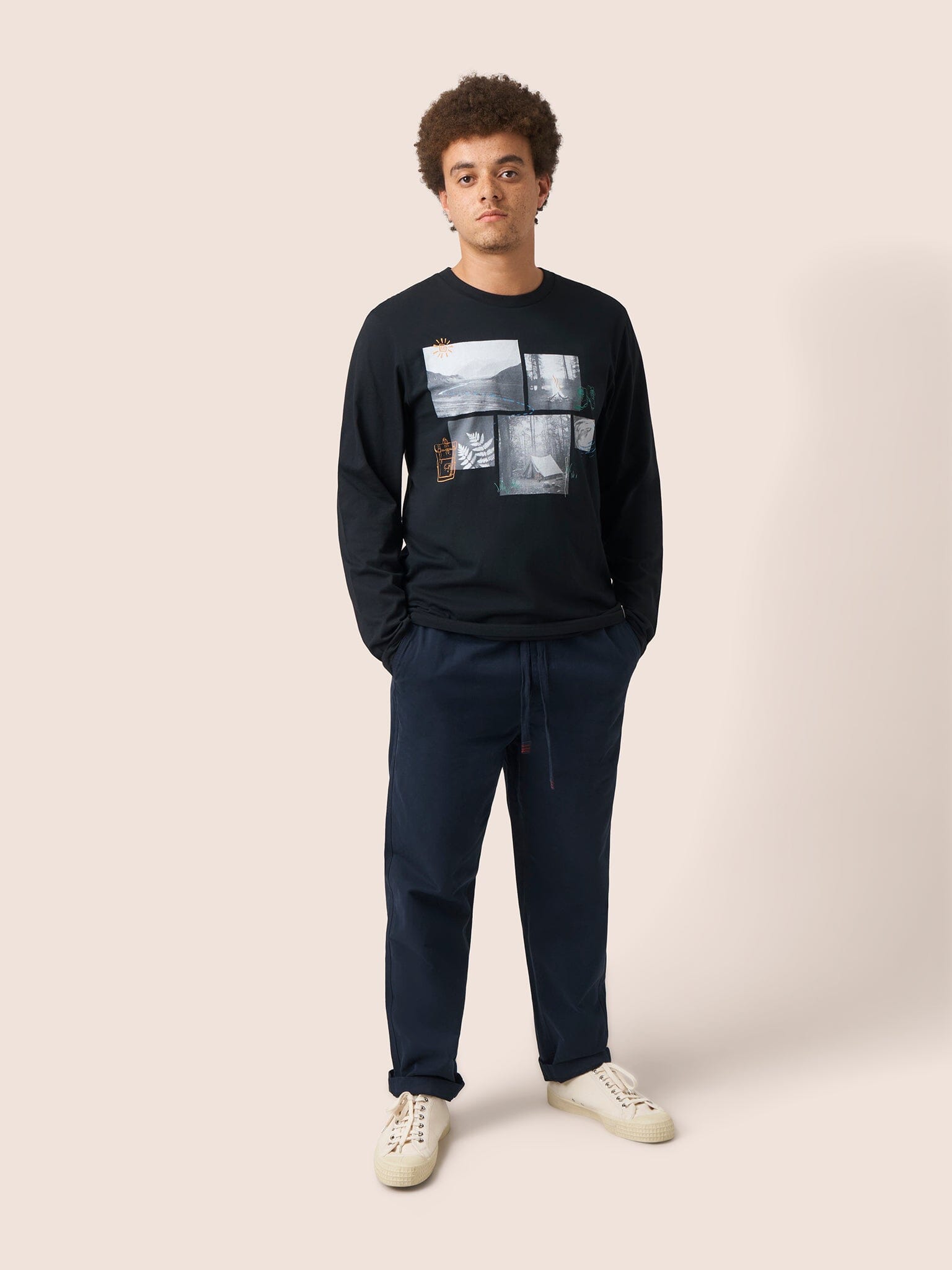 Bay Organic Cotton Camping Long Sleeve T-shirt T-Shirts- Gandys