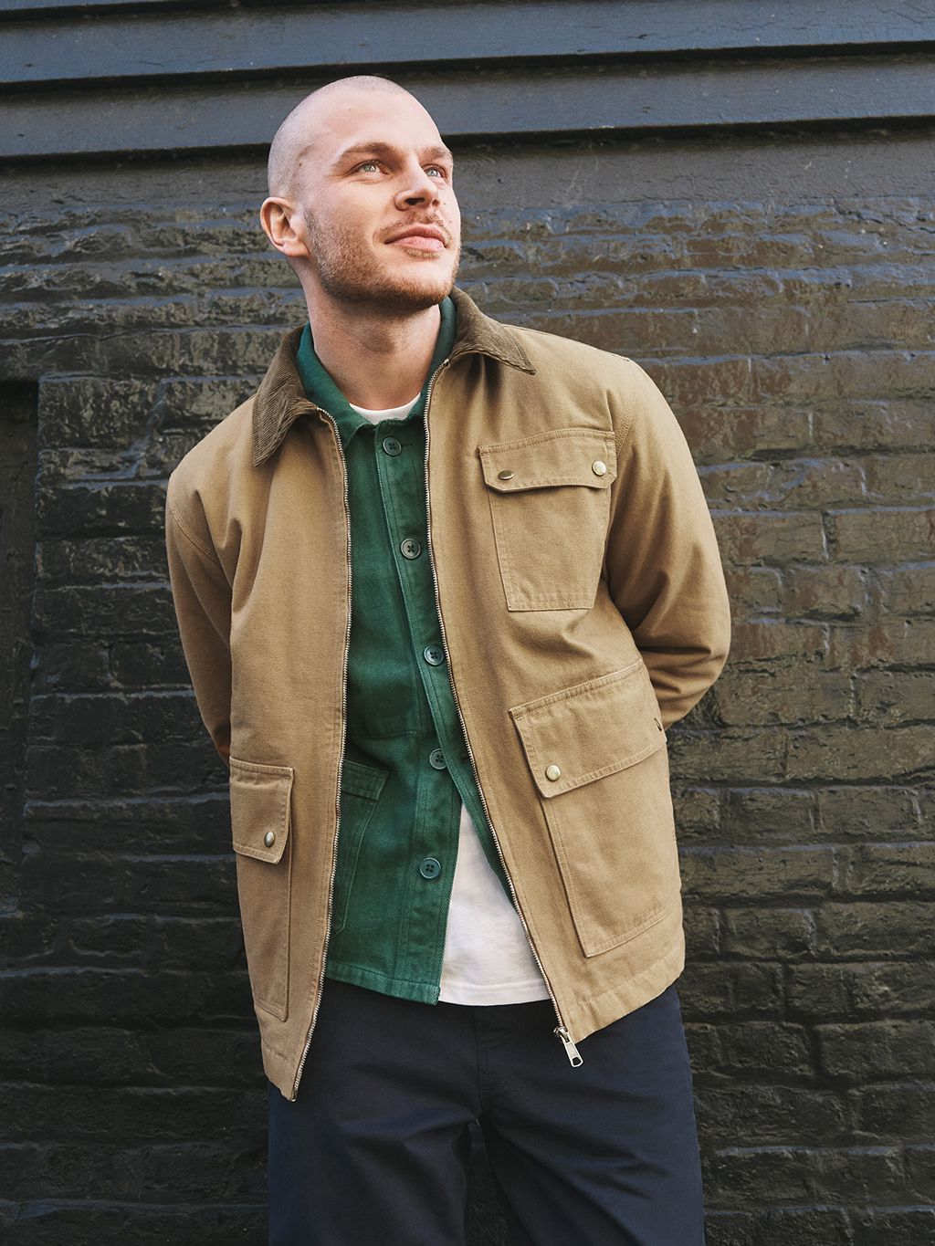 Beige Noho Worker Jacket Outerwear- Gandys