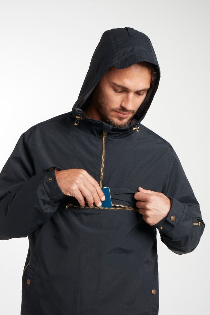 Black Alberta Fleece Lined Overhead Jacket Outerwear- Gandys