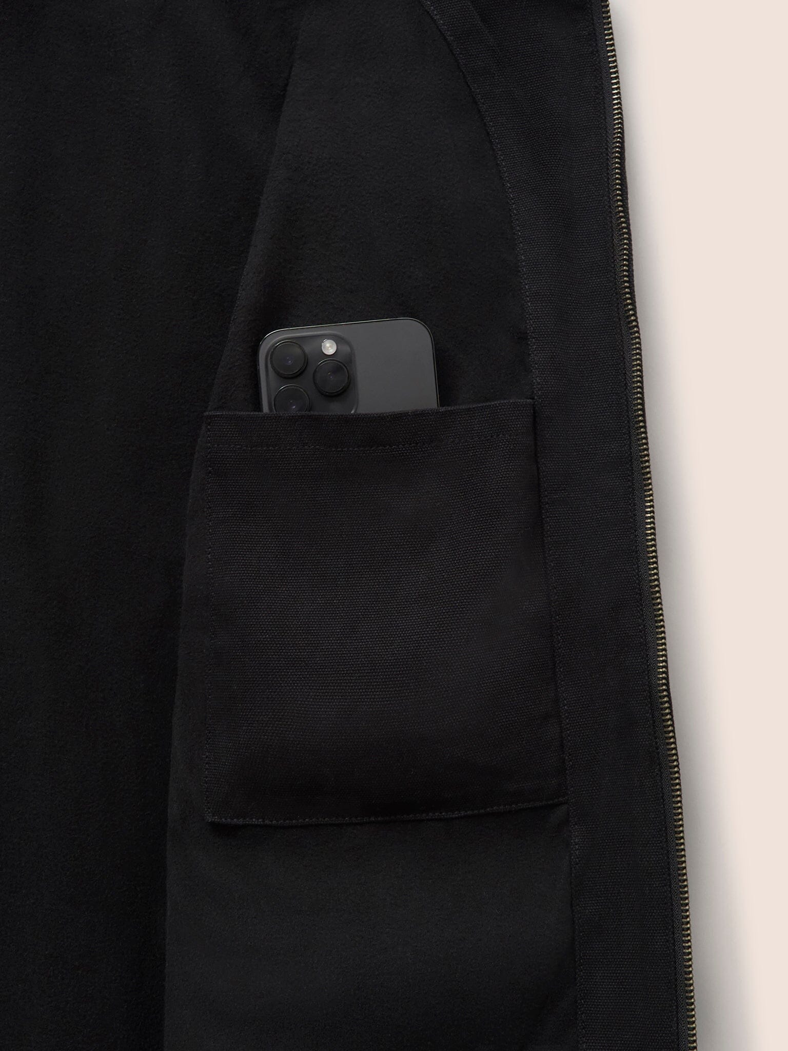 Black Hamilton Canvas Cotton Liner Layering- Gandys