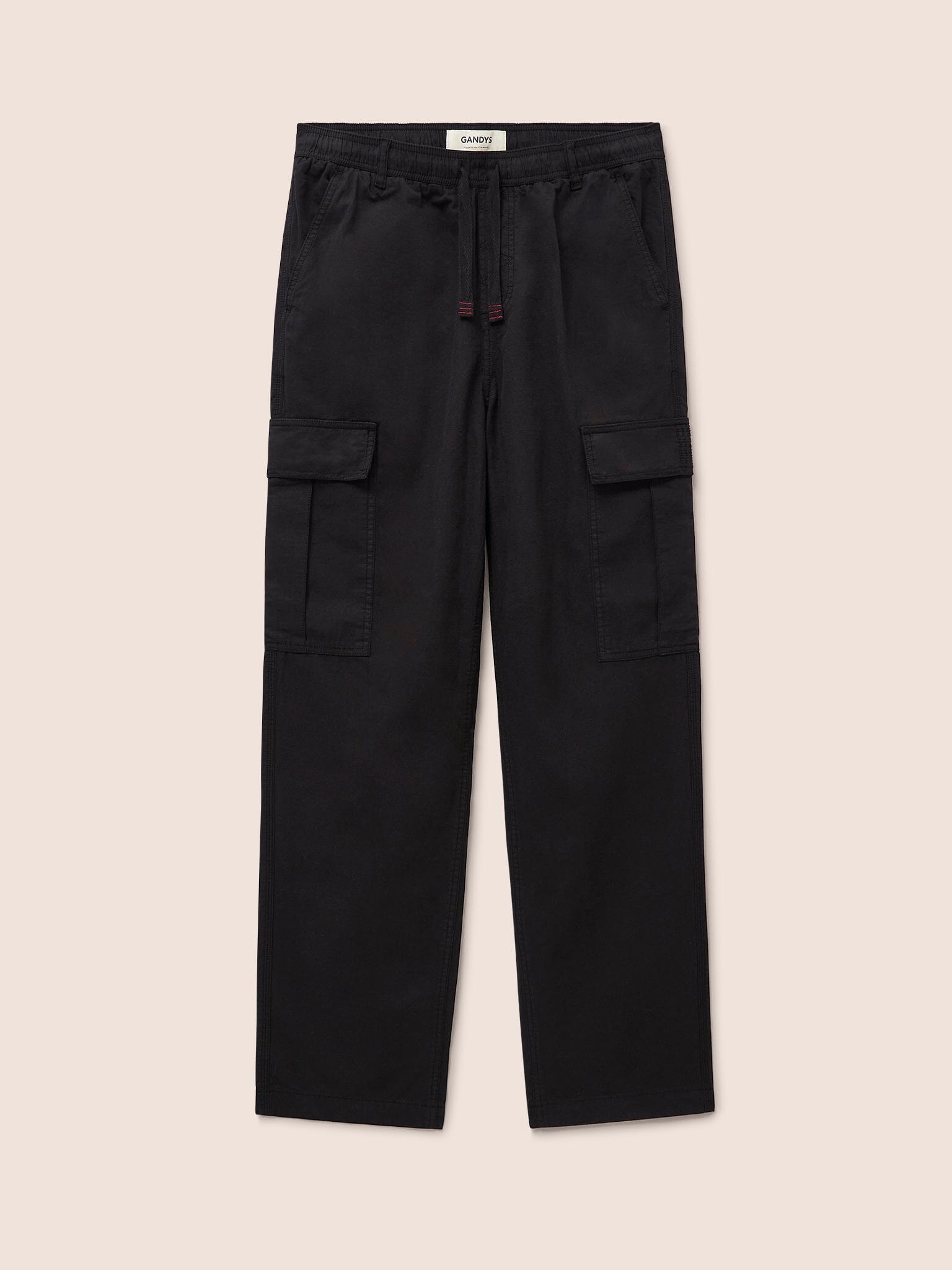 Black Nagpur Cargo Trousers Bottoms- Gandys