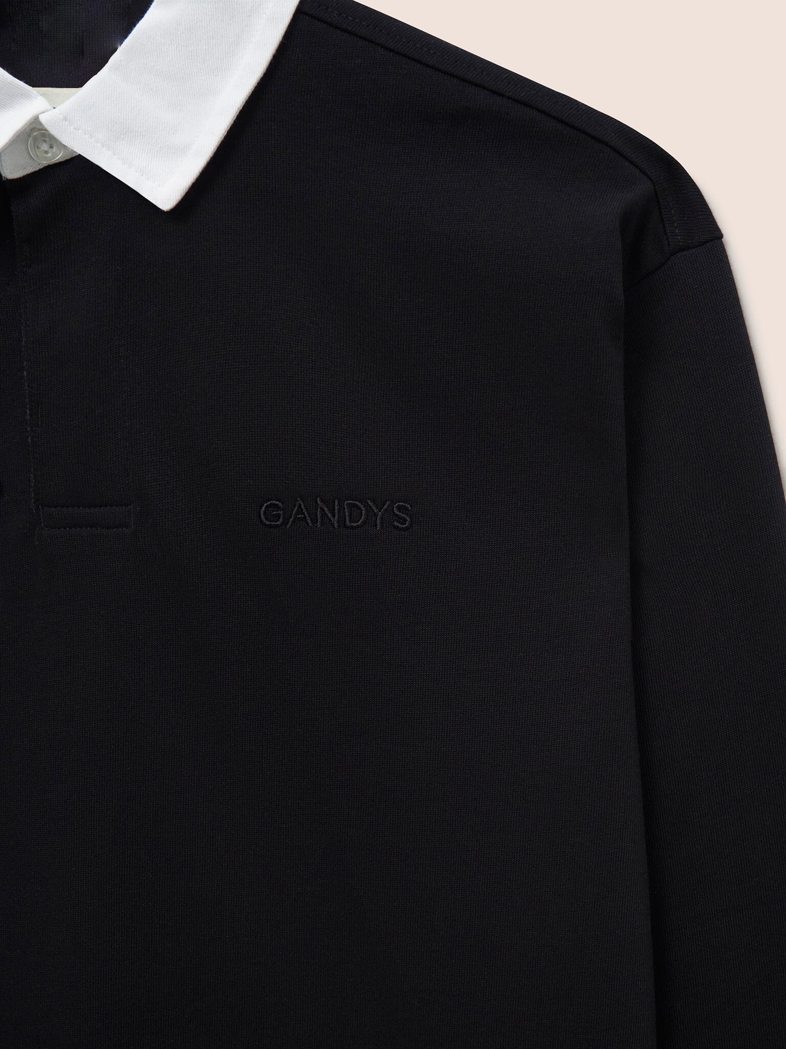 Black Oxford Rugby Jersey Layering- Gandys