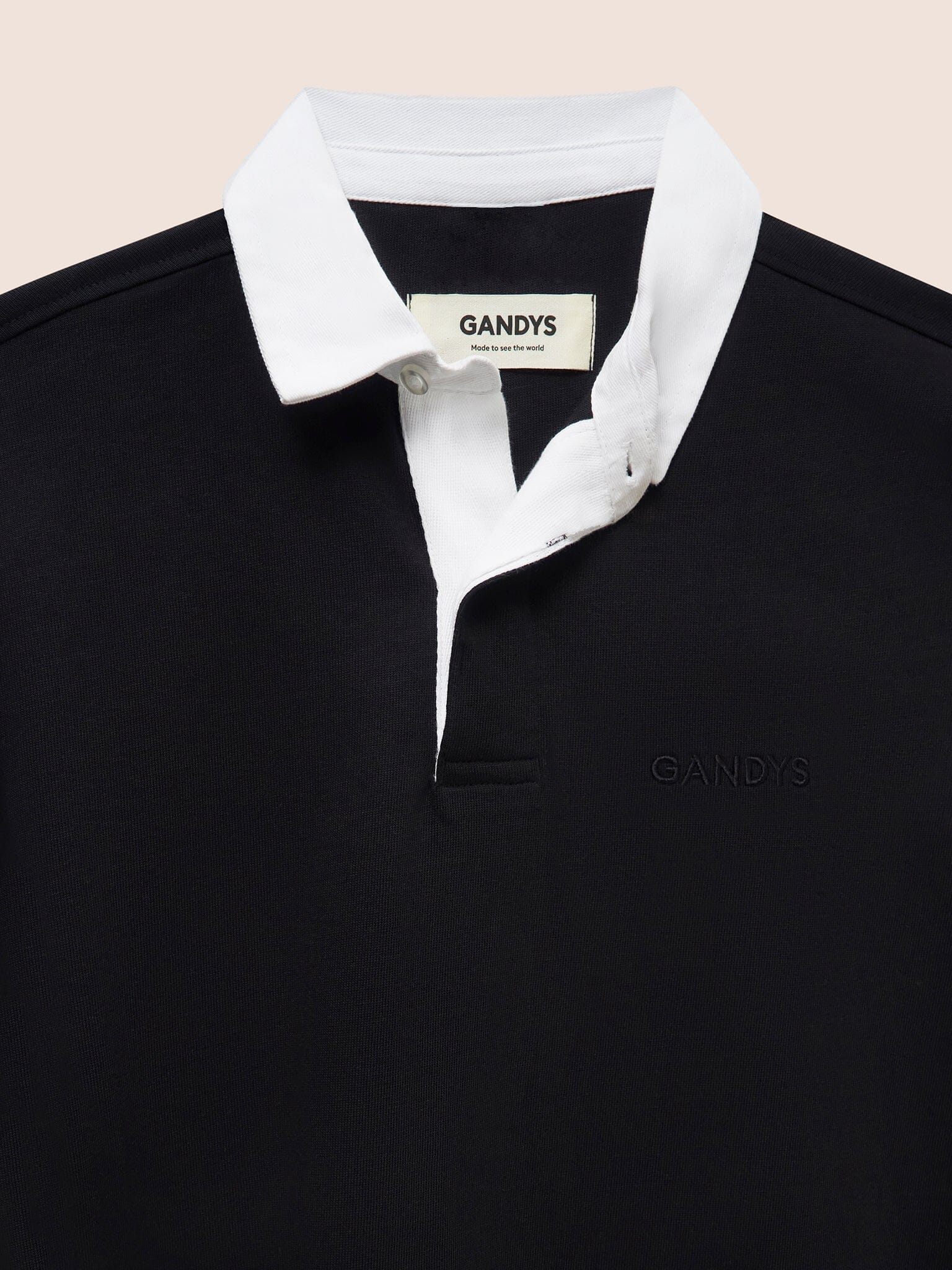 Black Oxford Rugby Jersey Layering- Gandys