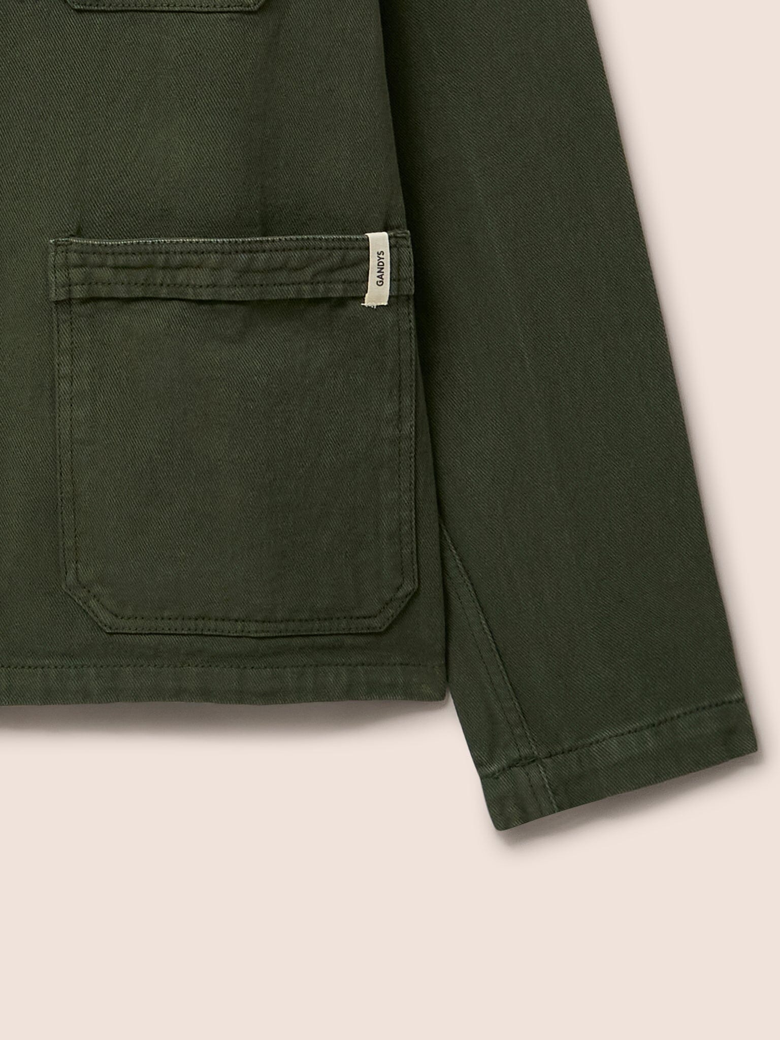 Brecon Cord Collar Patched Chore Jacket in Green Outerwear- Gandys