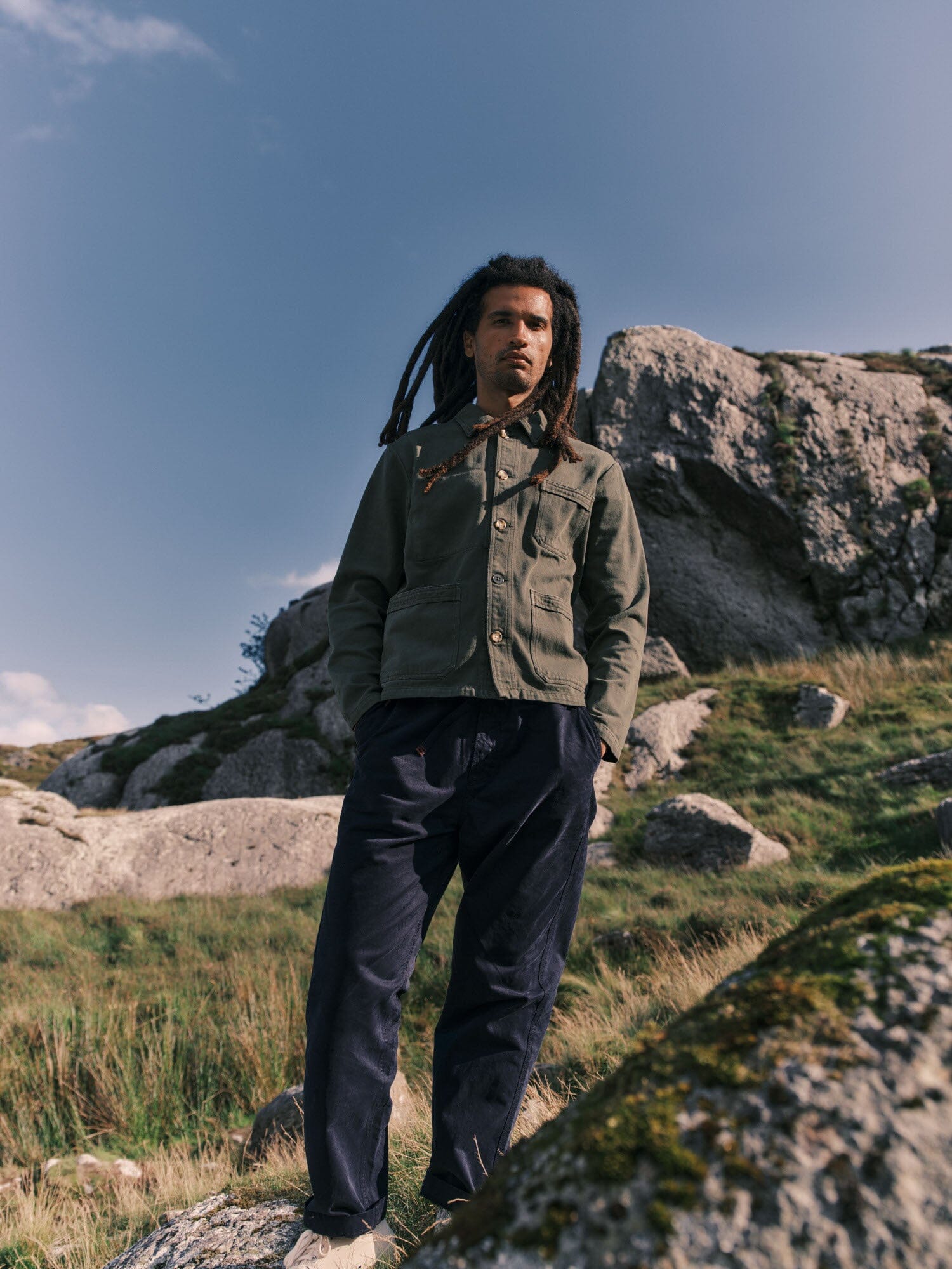 Brecon Cotton Patched Chore Jacket Outerwear- Gandys