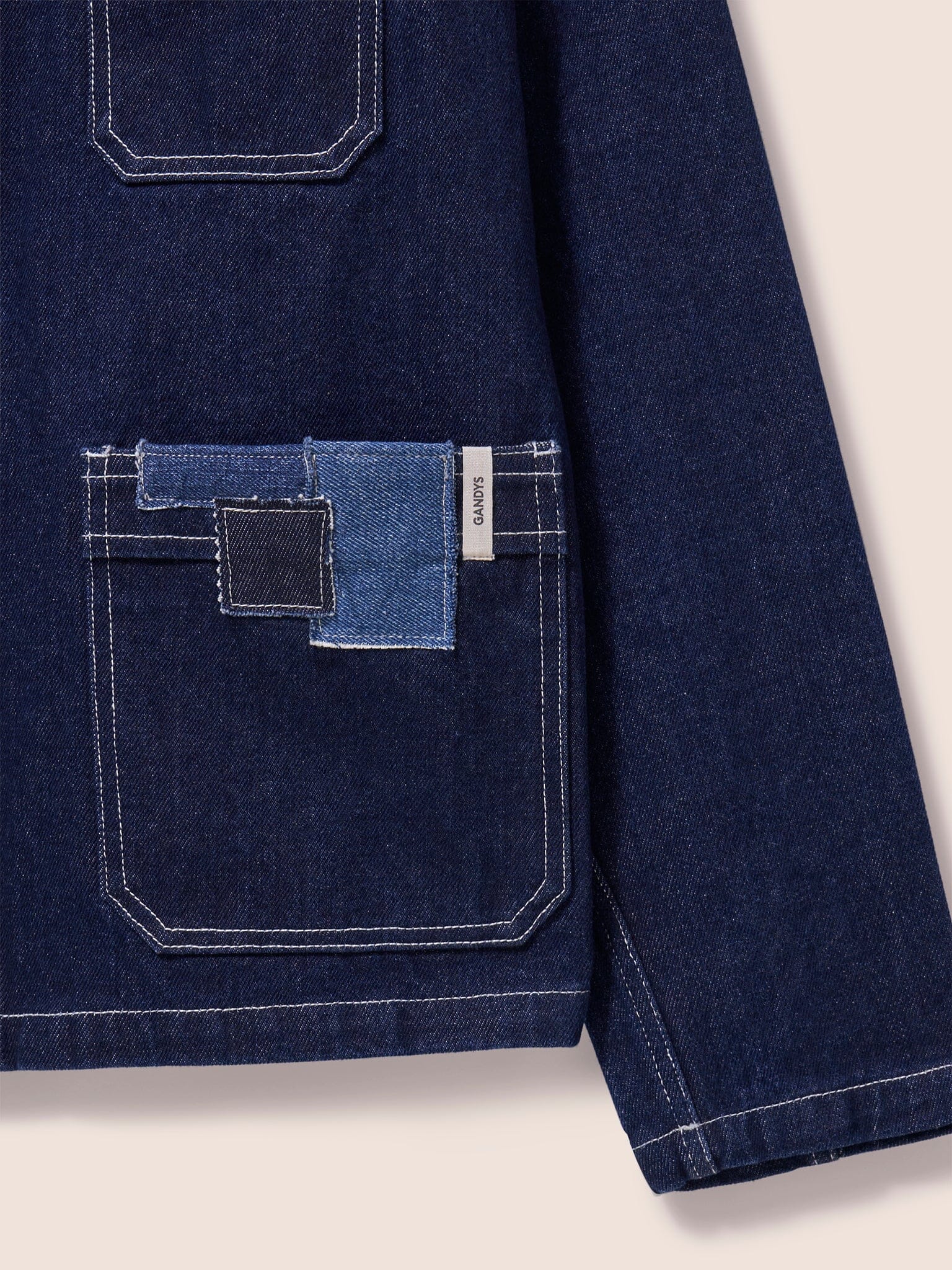 Brecon Denim Patched Chore Jacket Outerwear- Gandys