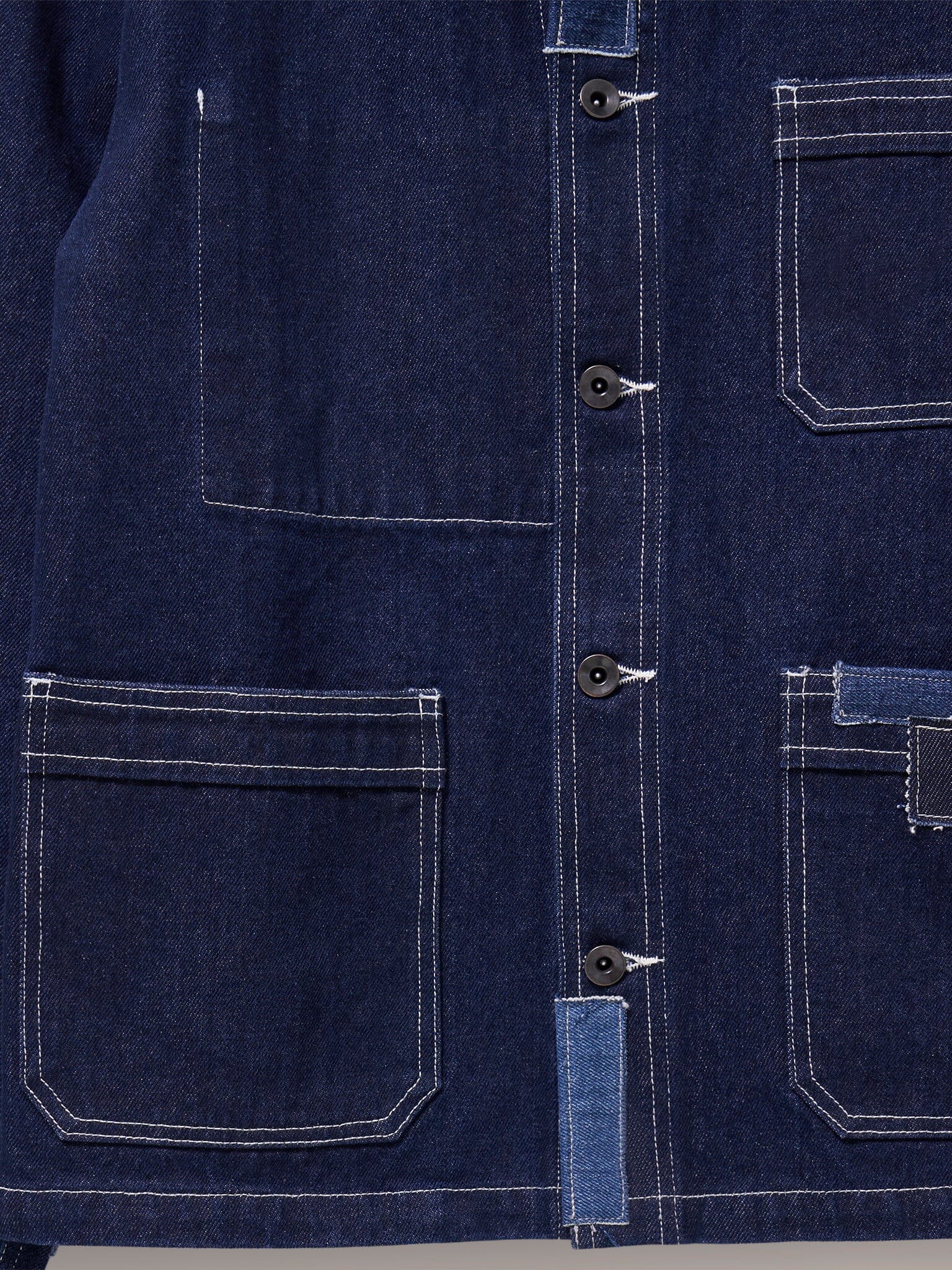 Brecon Denim Patched Chore Jacket Outerwear- Gandys