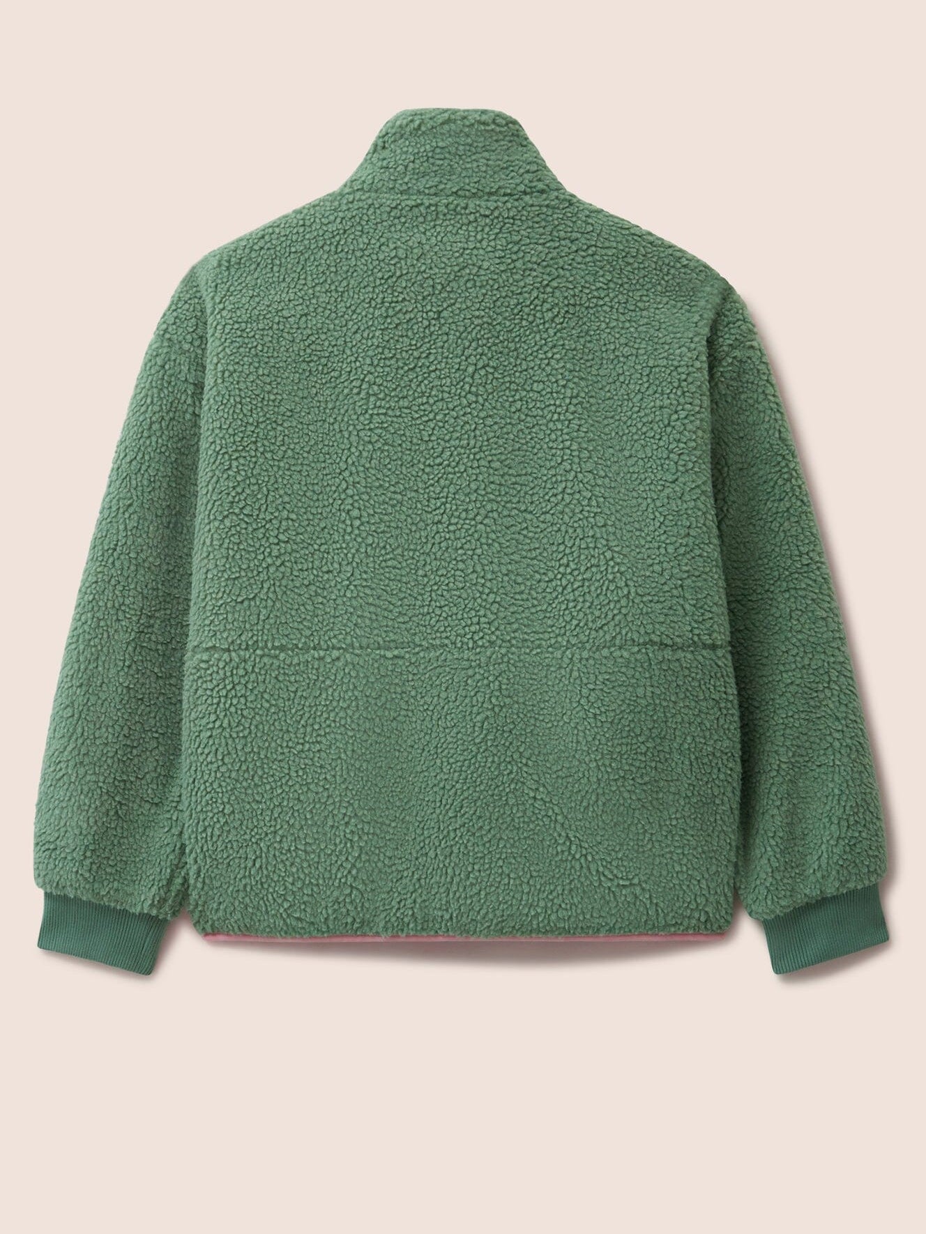 Brooklyn Recycled Fleece Zip front Jacket in Khaki Layering- Gandys