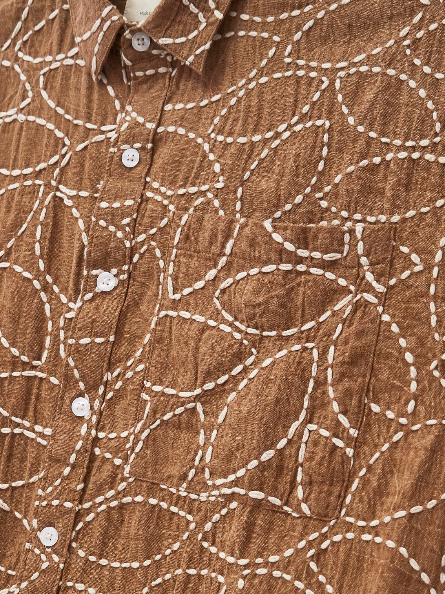 Brown Hanoi Linen Shirt Shirts- Gandys