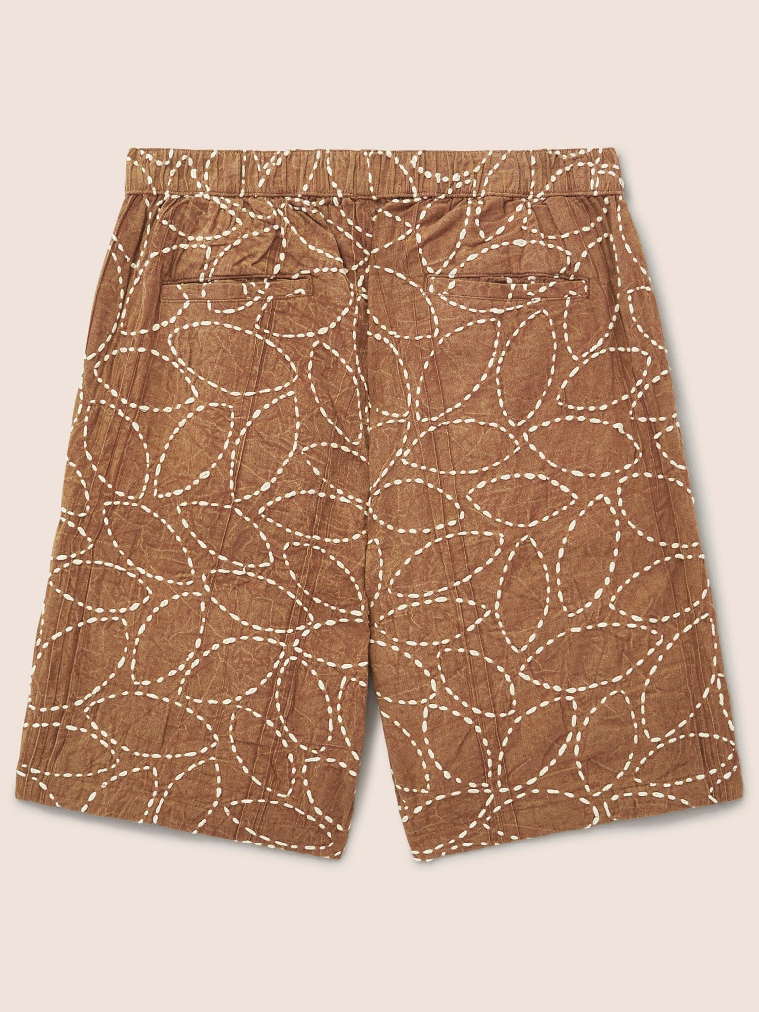 Brown Hanoi Linen Shorts Bottoms- Gandys