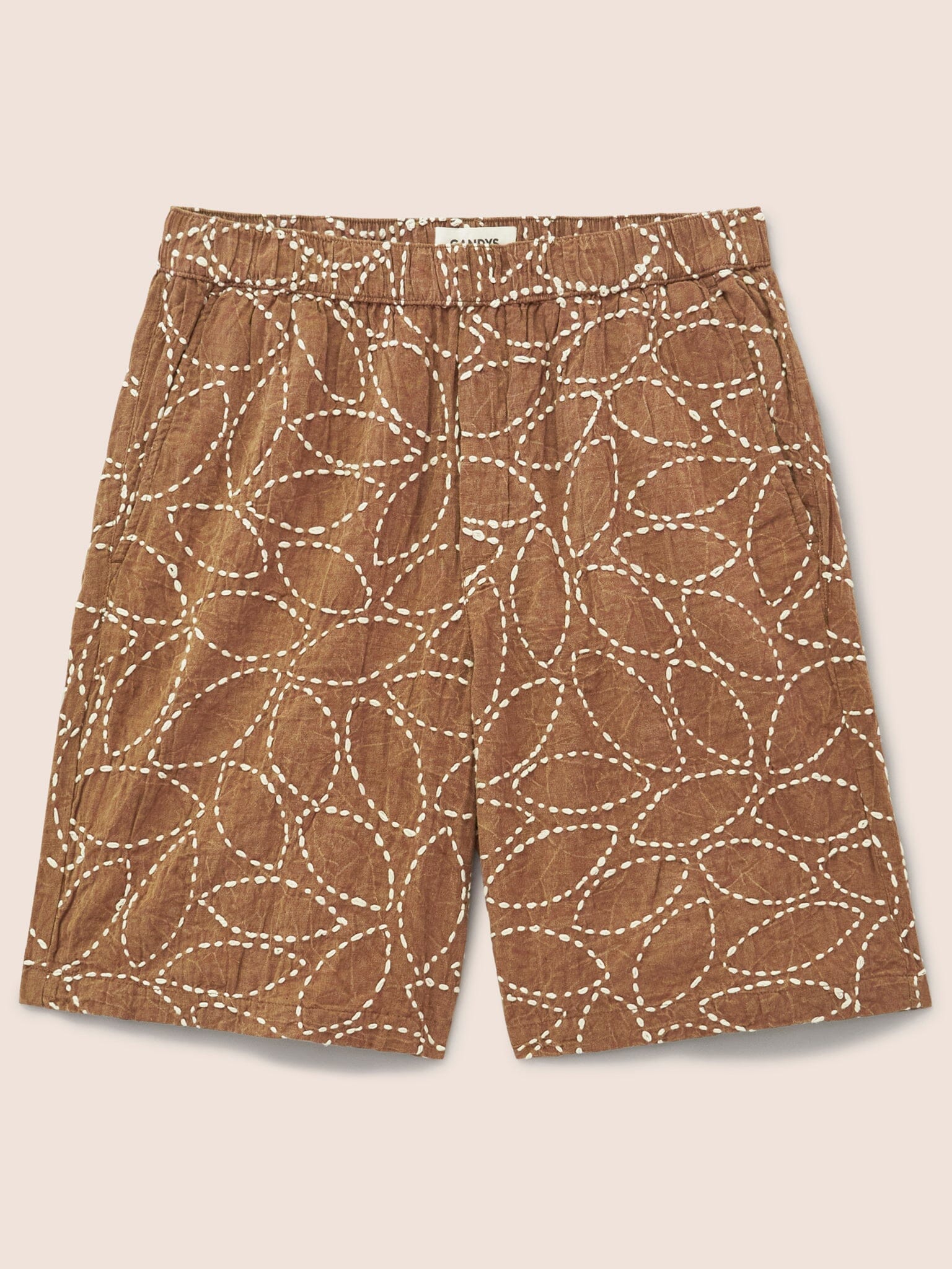 Brown Hanoi Linen Shorts Bottoms- Gandys