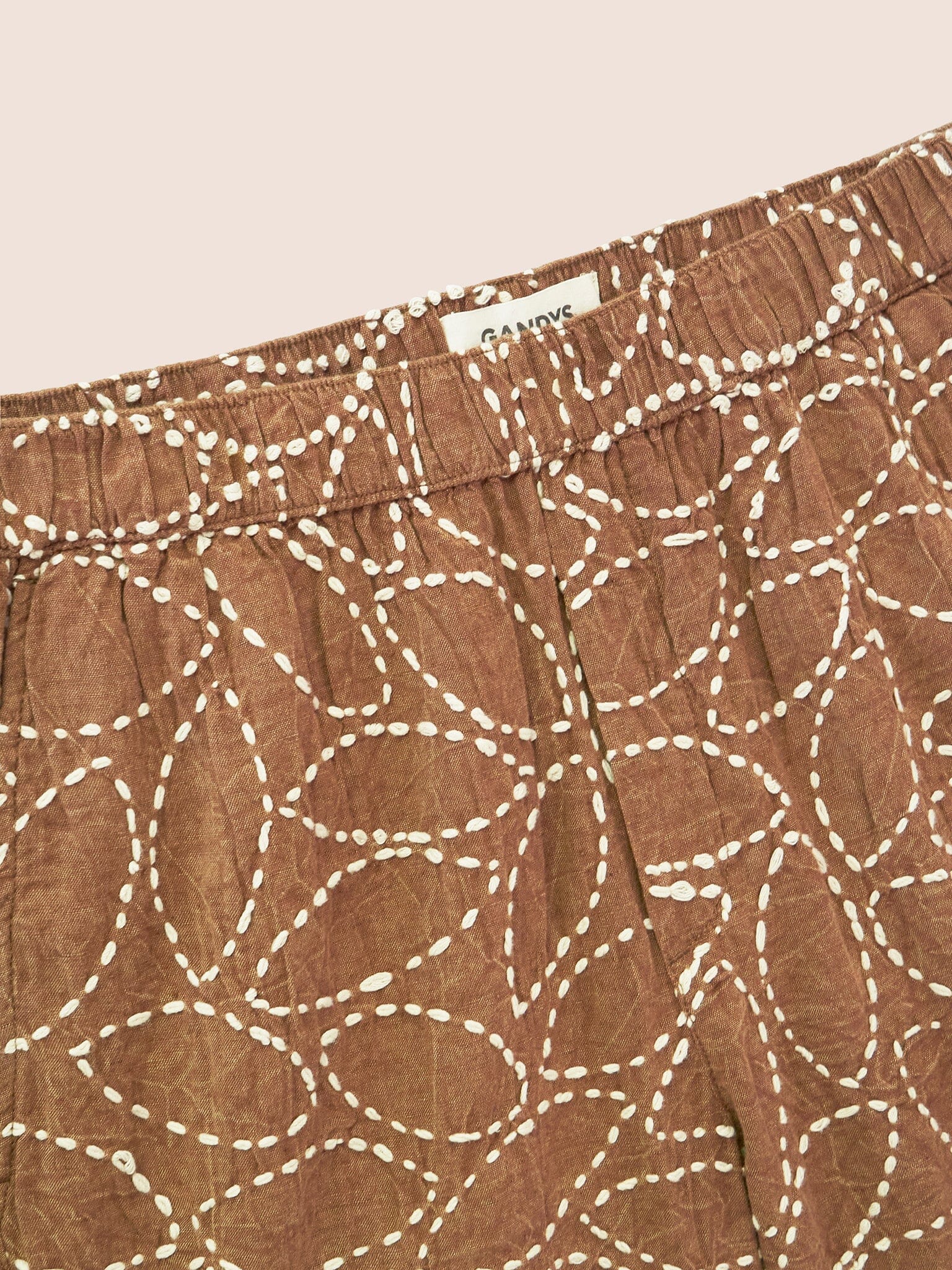 Brown Hanoi Linen Shorts Bottoms- Gandys