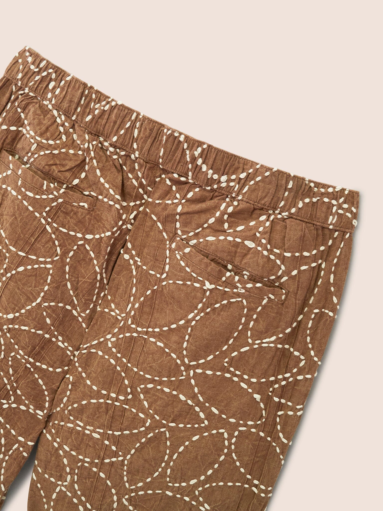 Brown Hanoi Linen Shorts Bottoms- Gandys