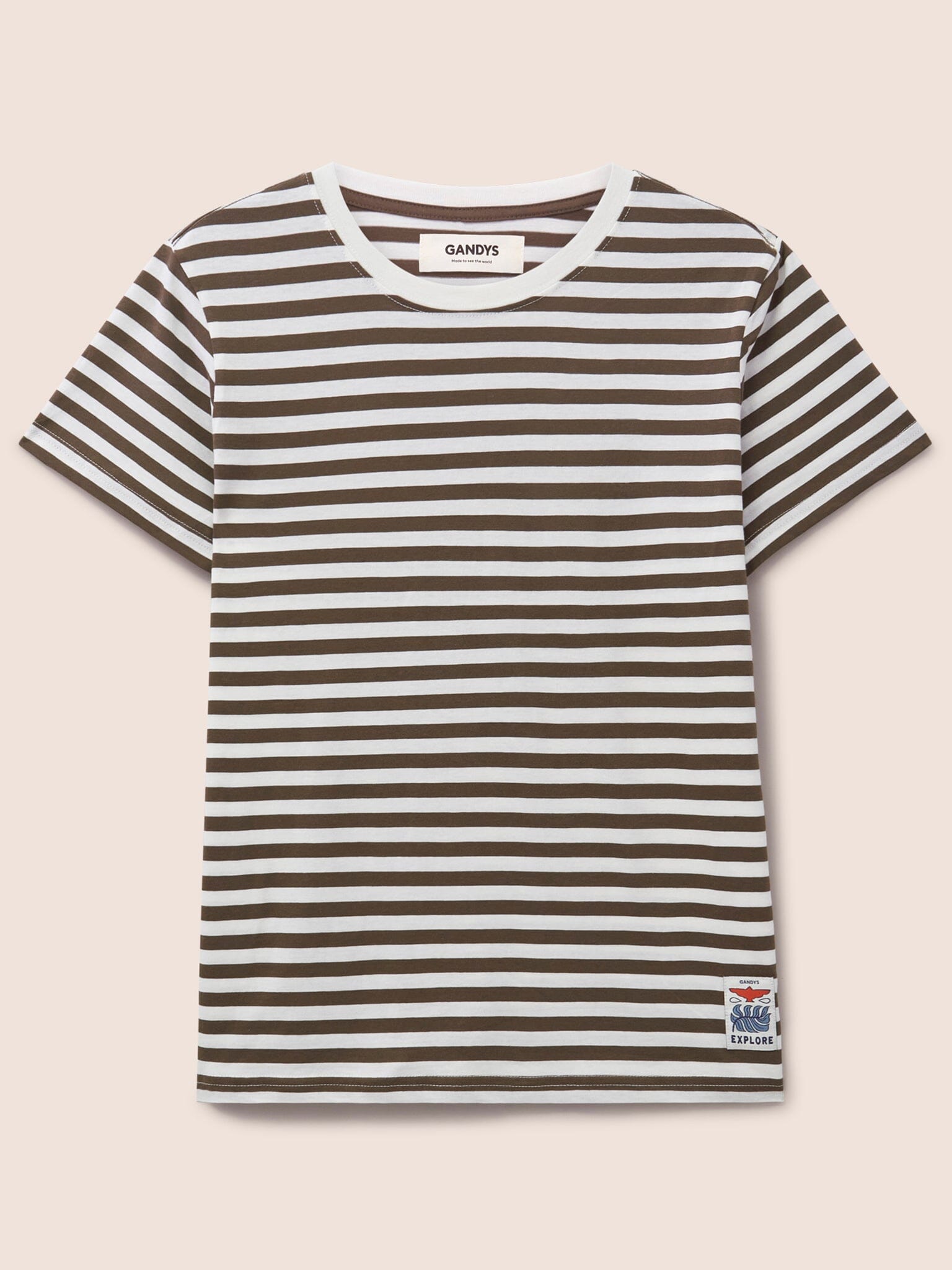 Brown Malibu Striped T-Shirt T-Shirts- Gandys