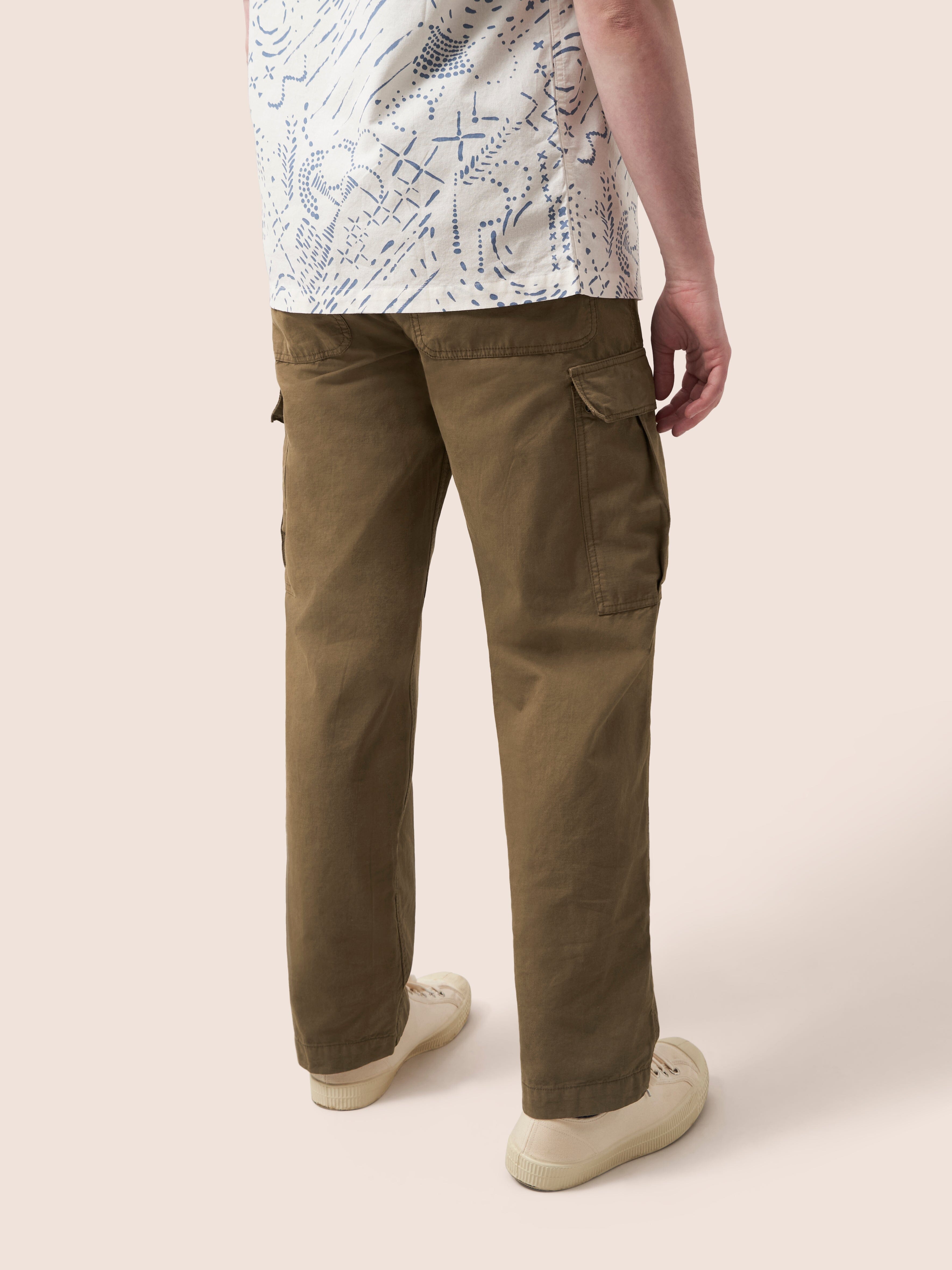 Brown Nagpur Cargo Trousers Bottoms- Gandys