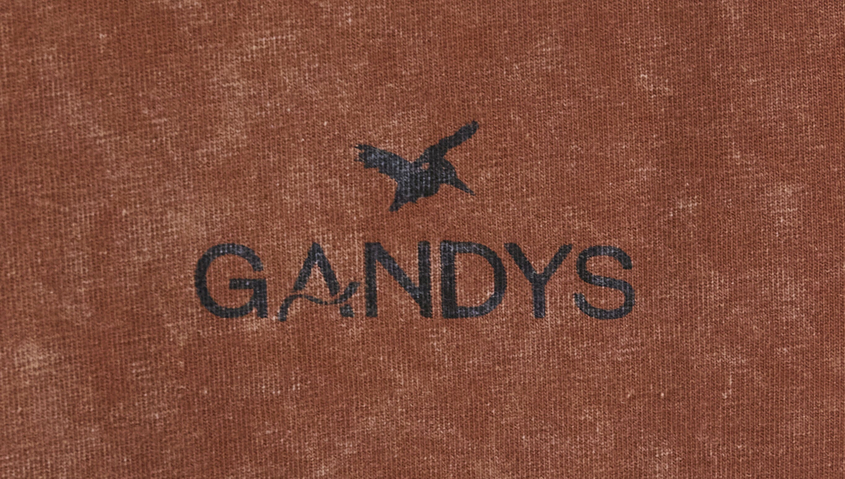 Burnt Orange Distressed Wave Print Tee - Gandys
