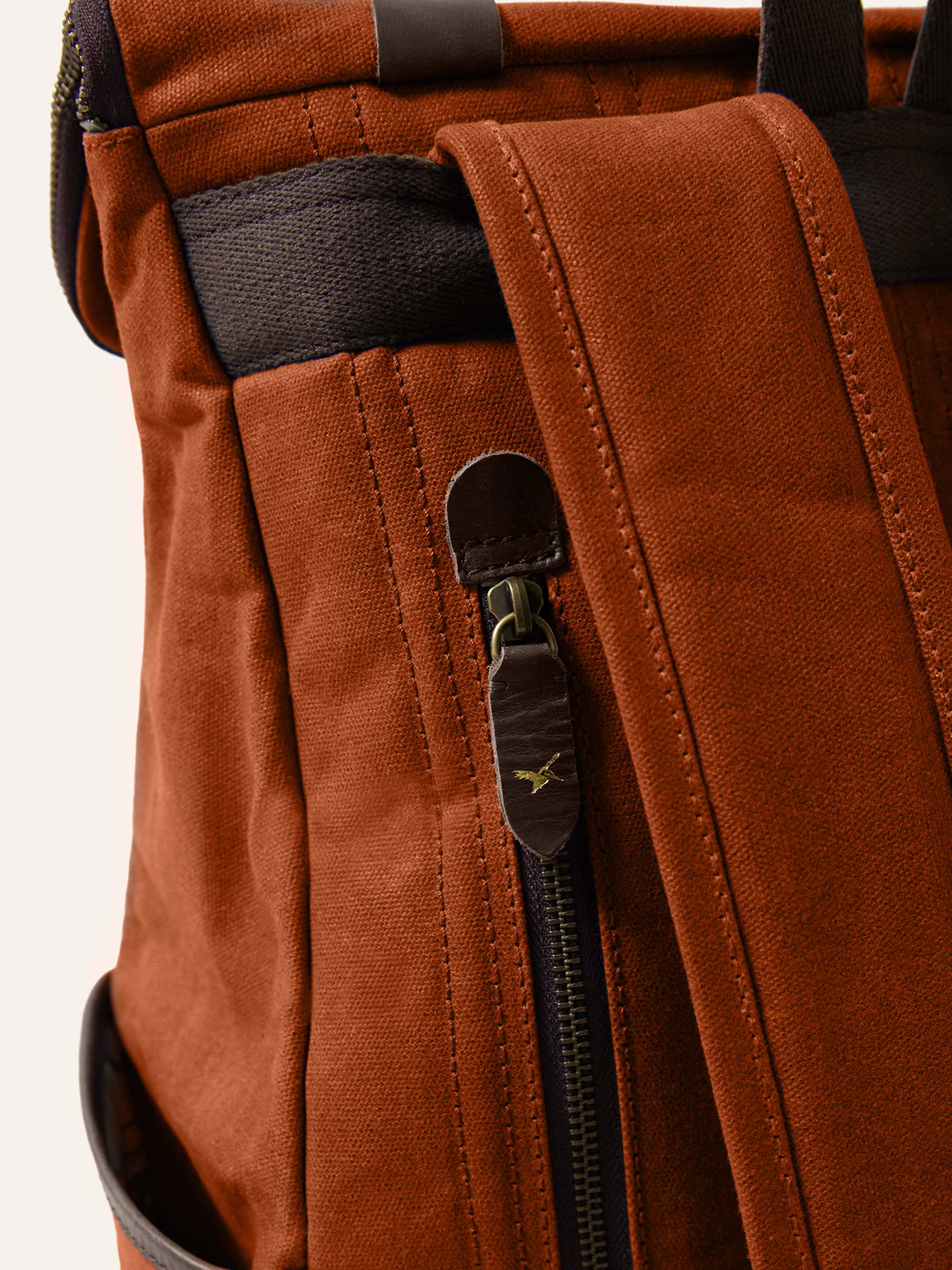 Burnt Orange Waxed Cotton Bali Backpack Bags- Gandys
