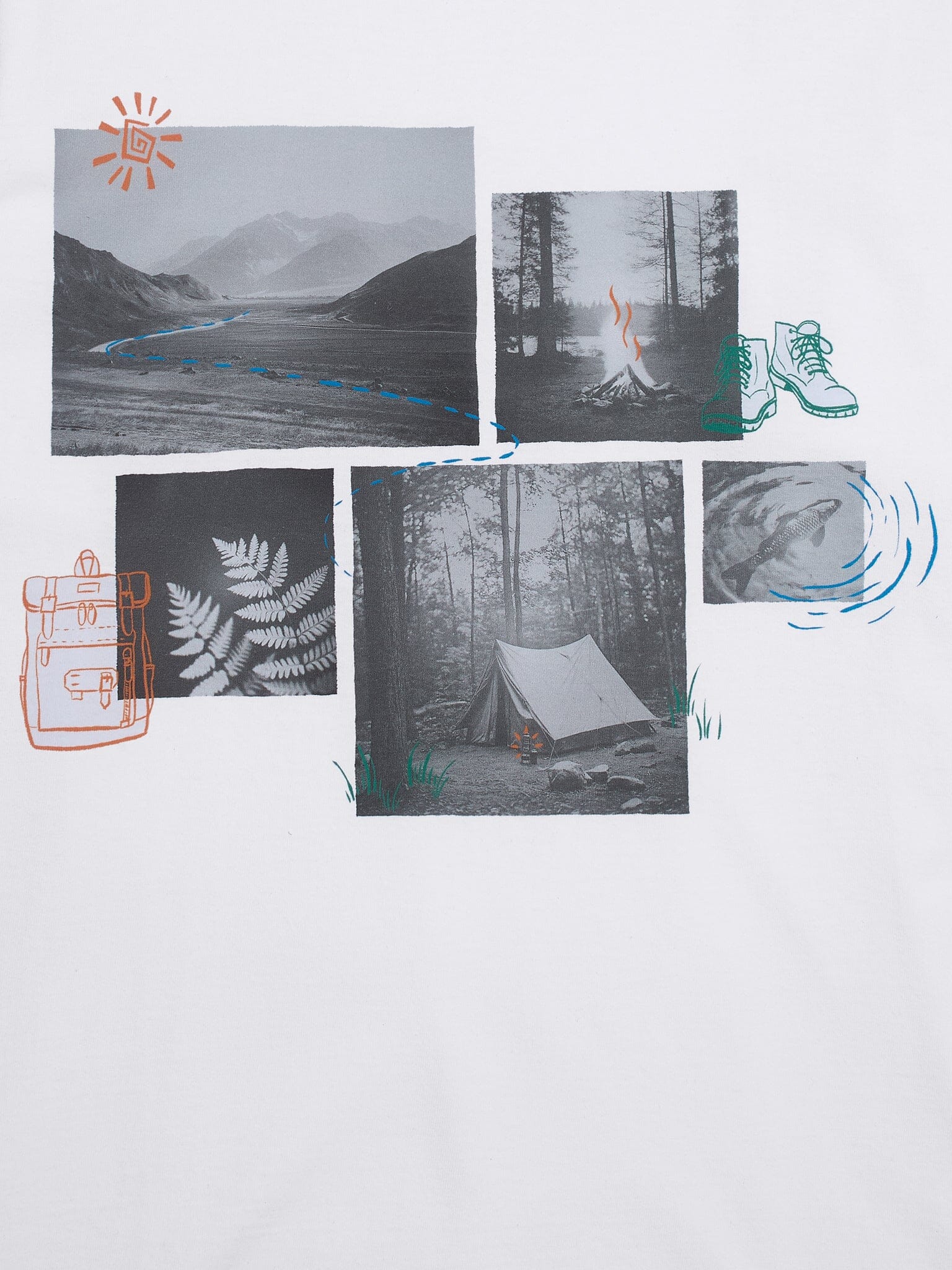 Camping T-Shirt in White T-Shirts- Gandys