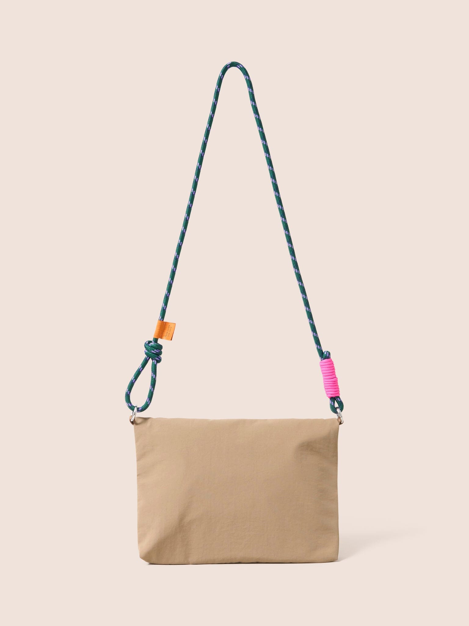Carabiner Club Recycled Envelope Crossbody Bag in Taupe Bags- Gandys