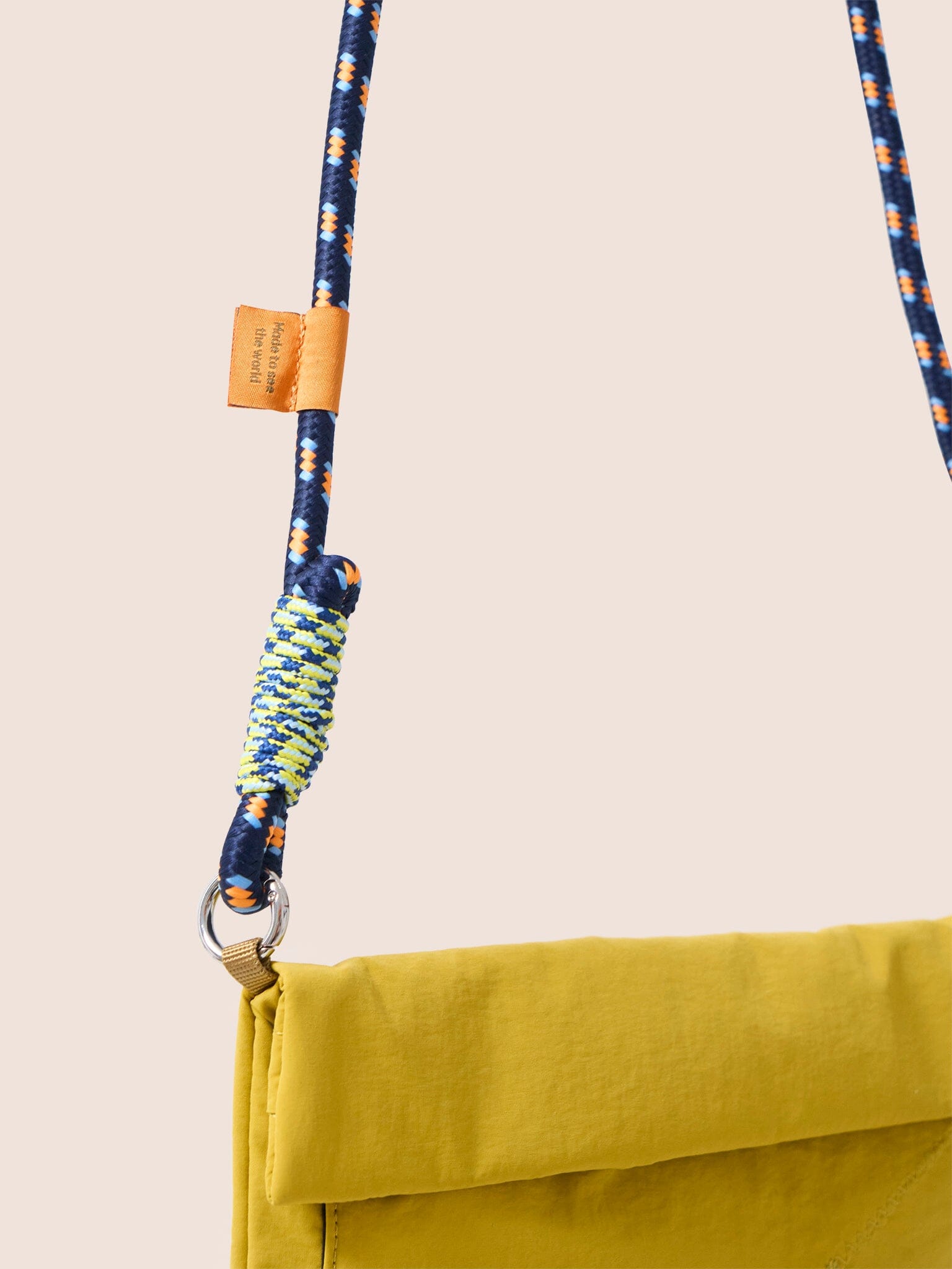 Carabiner Club Recycled Envelope Crossbody Bag in Yellow Bags- Gandys