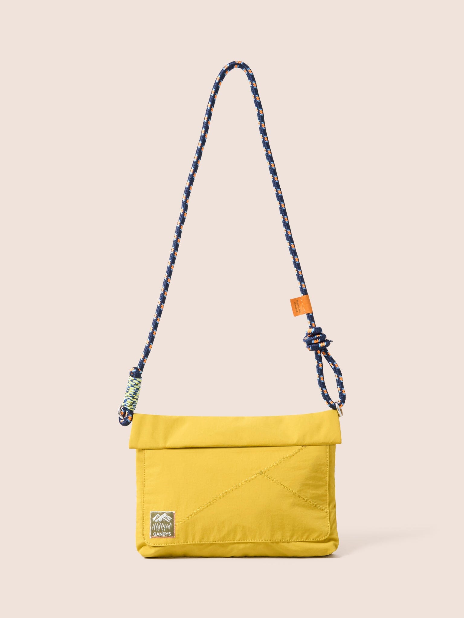 Carabiner Club Recycled Envelope Crossbody Bag in Yellow Bags- Gandys