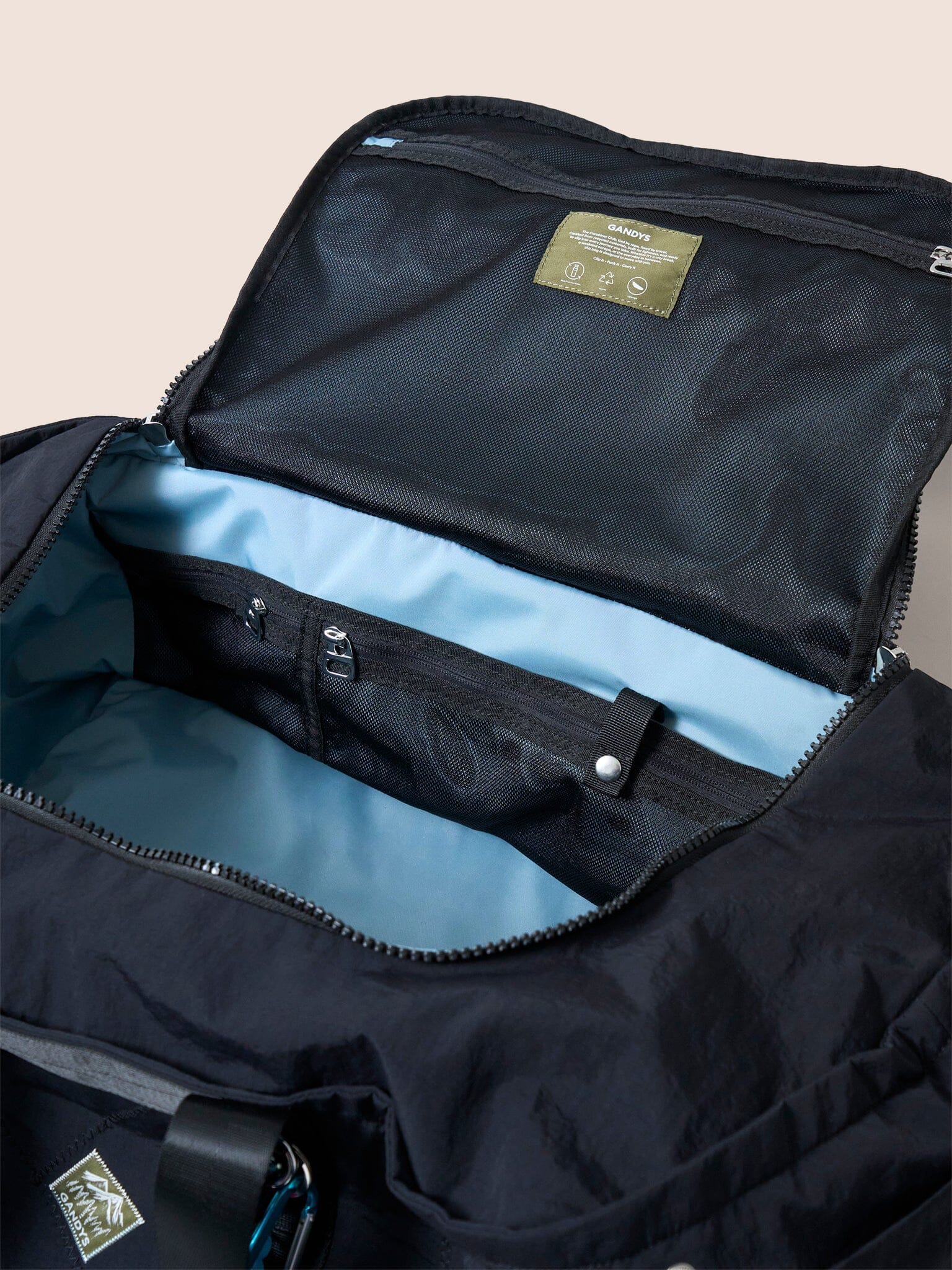 Carabiner Club Recycled Large Cube Weekend Bag in Black Bags- Gandys