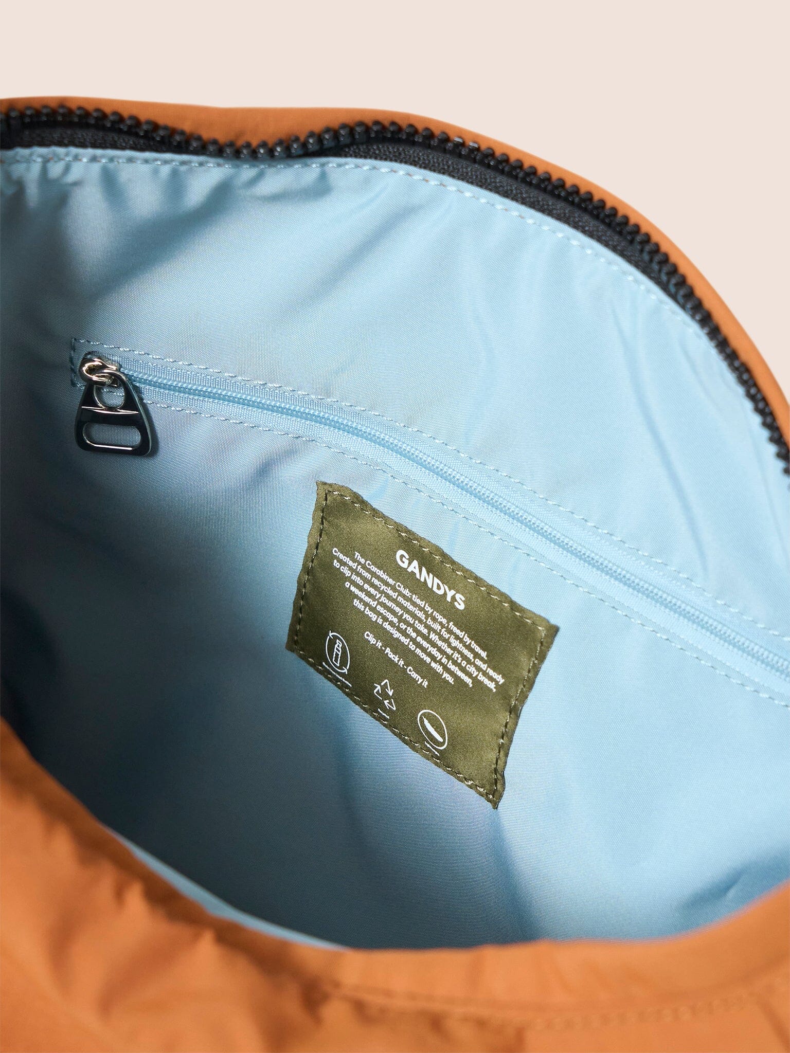 Carabiner Club Recycled Small Crescent Bag in Orange Bags- Gandys