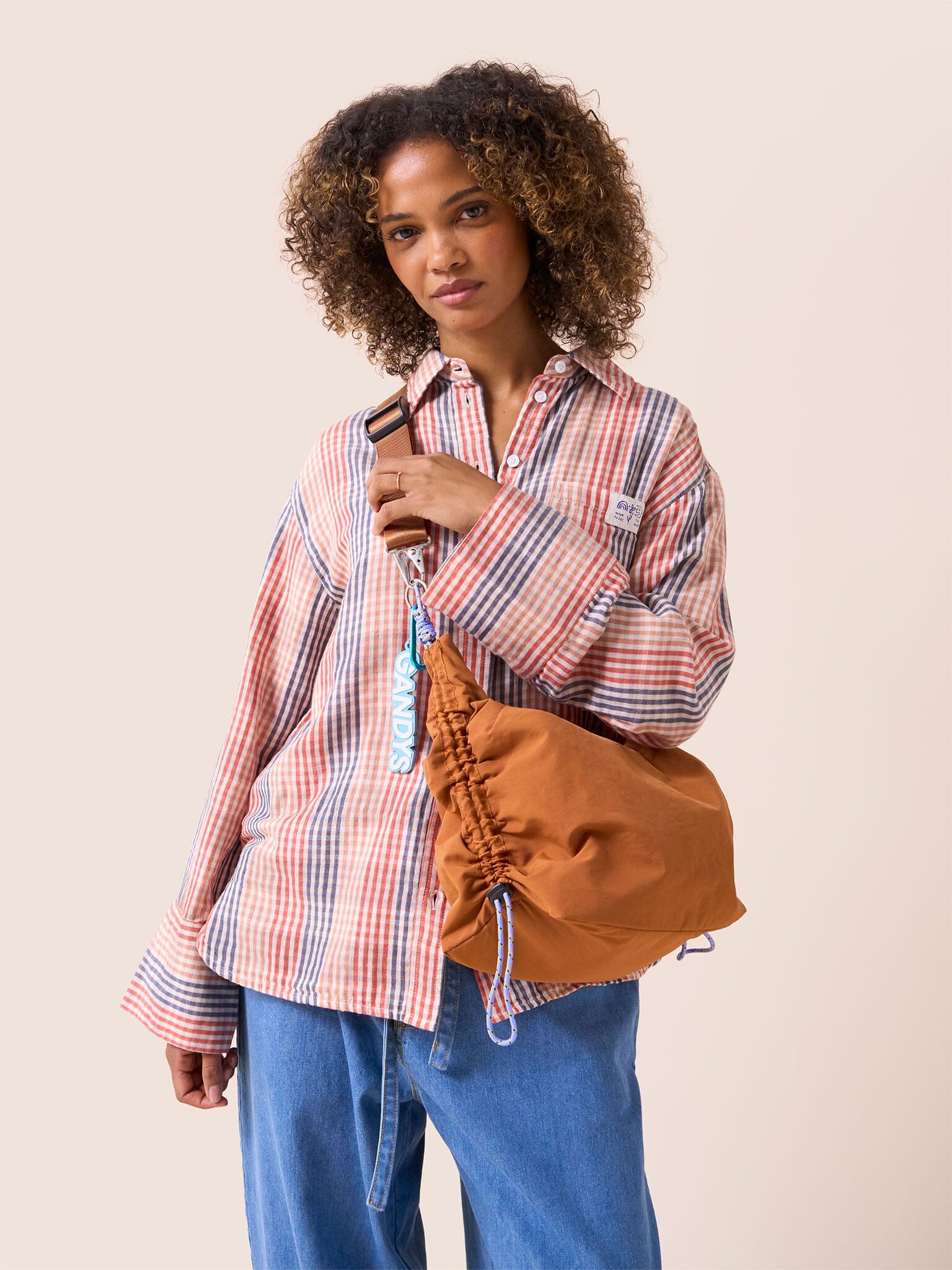 Carabiner Club Recycled Small Crescent Bag in Orange Bags- Gandys