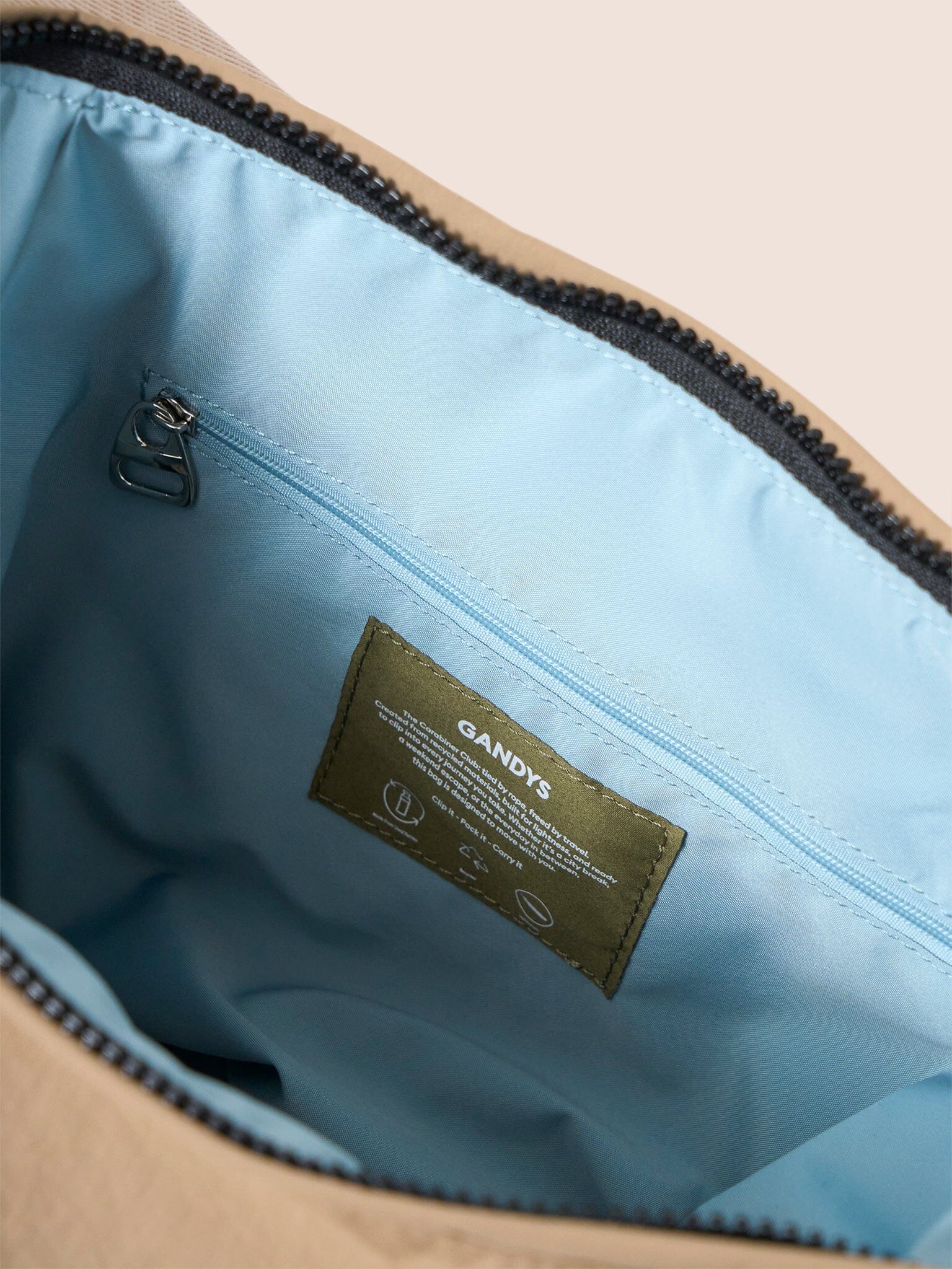 Carabiner Club Recycled Small Crescent Bag in Taupe Bags- Gandys