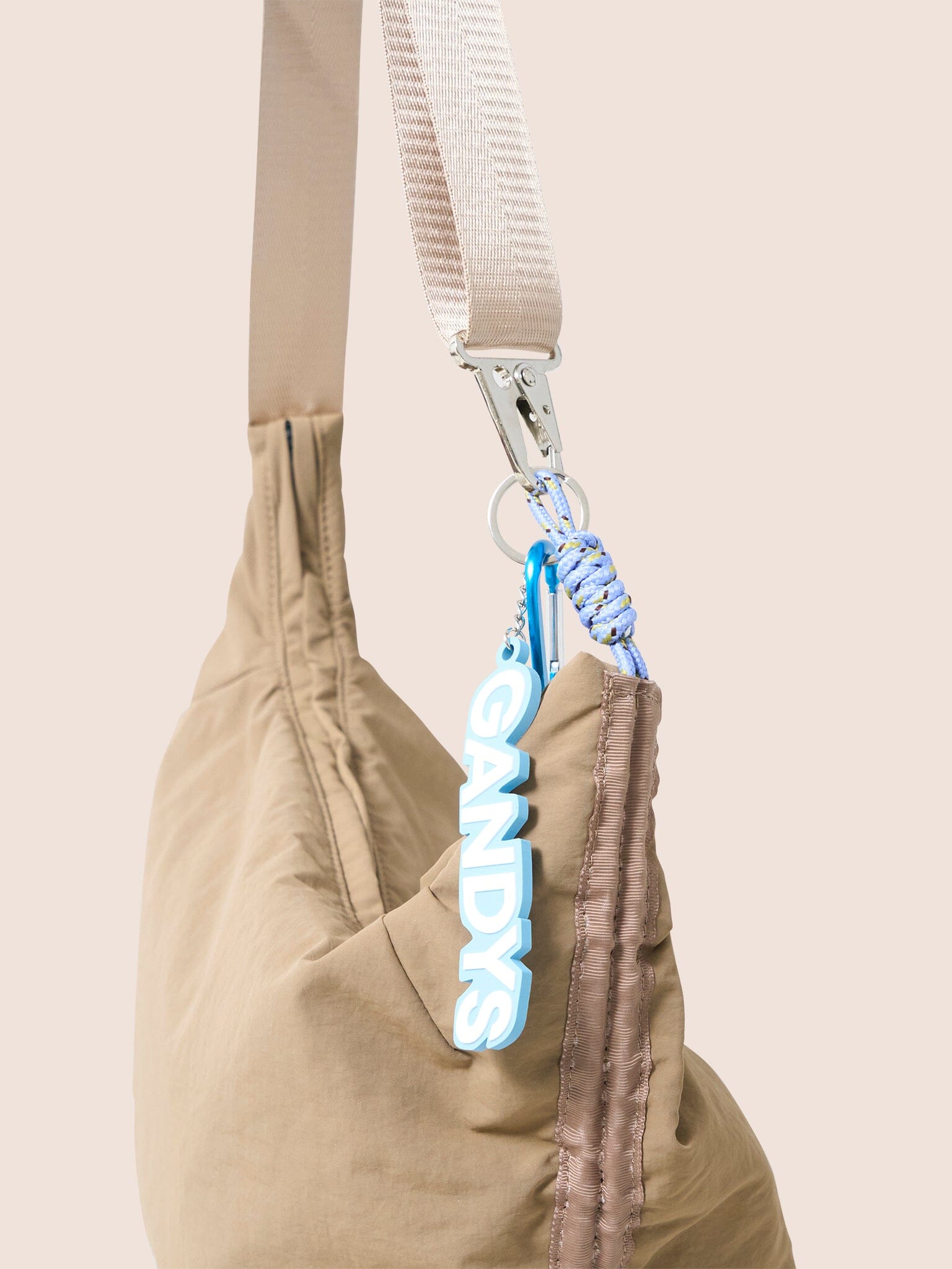 Carabiner Club Recycled Small Crescent Bag in Taupe Bags- Gandys
