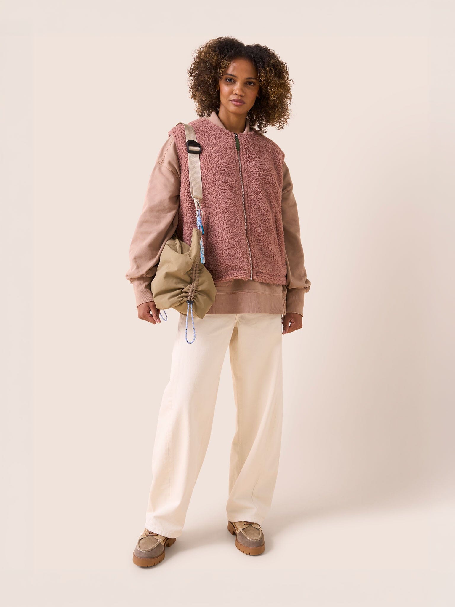Carabiner Club Recycled Small Crescent Bag in Taupe Bags- Gandys