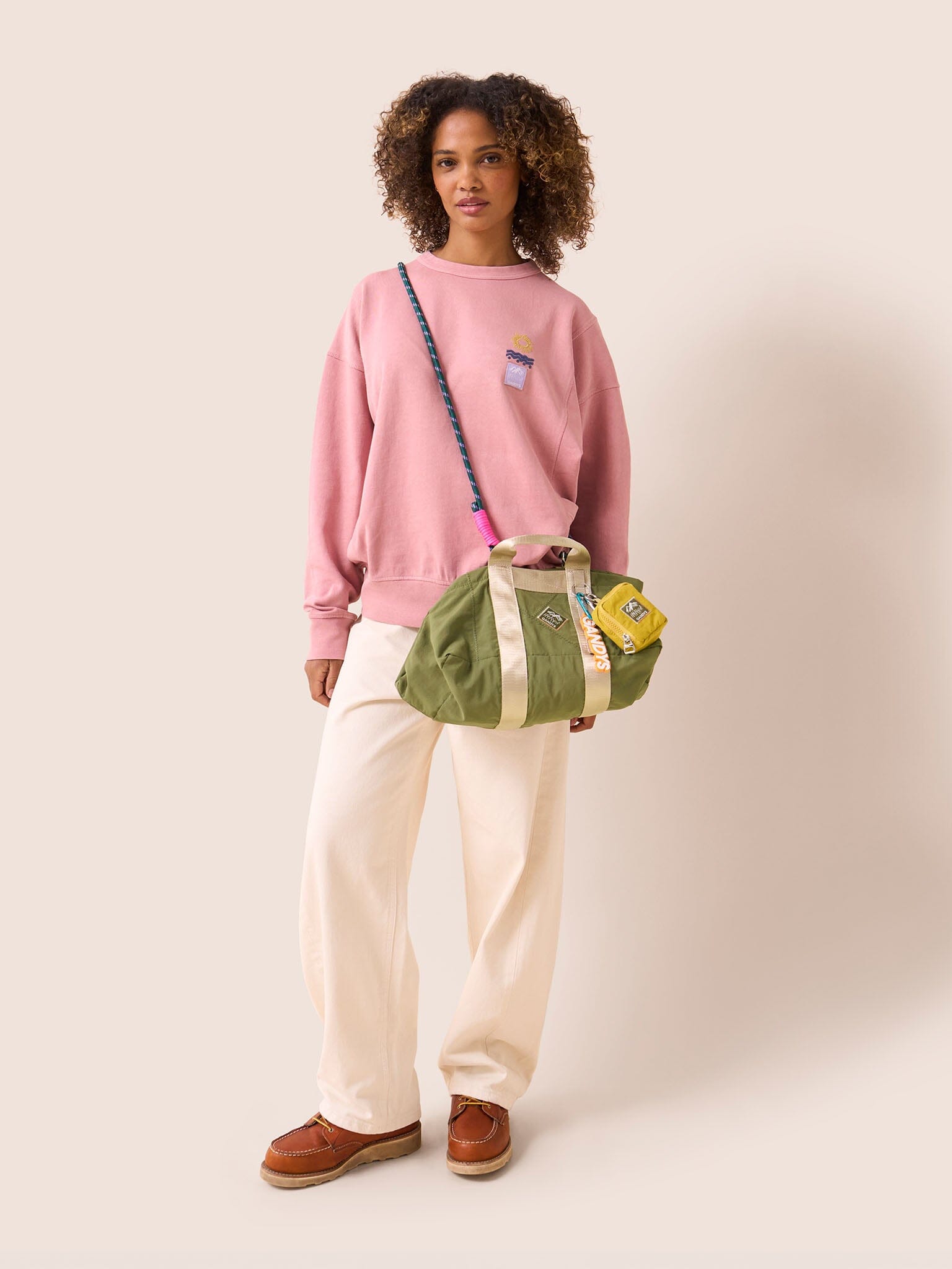 Carabiner Club Recycled Small Cube Crossbody in Khaki Bags- Gandys